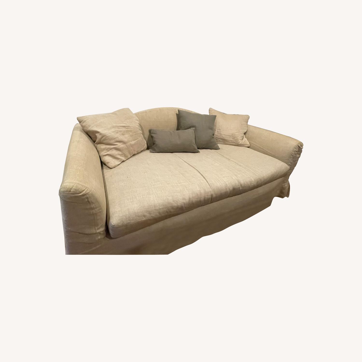 RH Sand Belgian Linen Slipcover Sofa - image-0