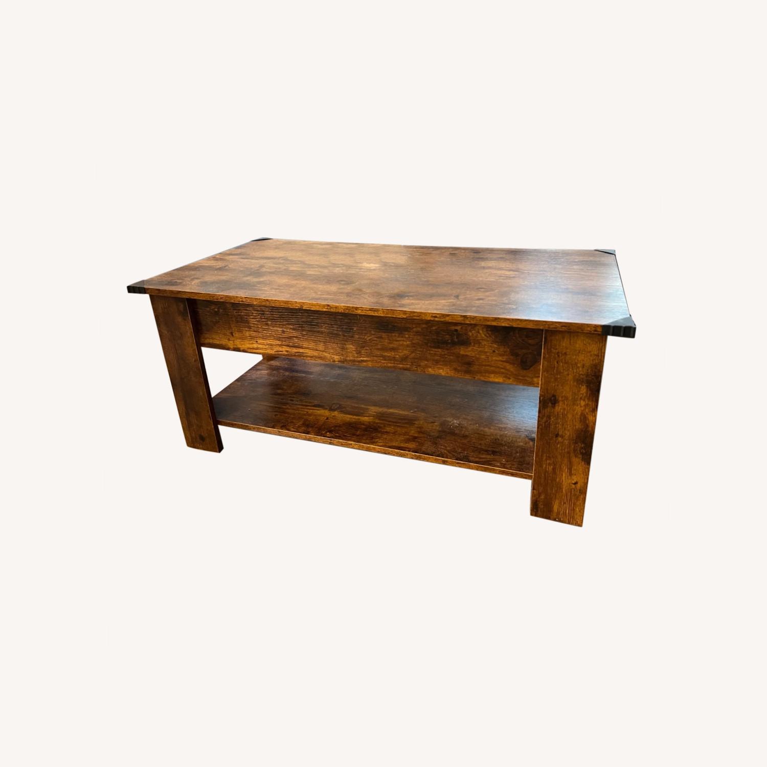 Rustic Wood Lift top Coffee Table AptDeco