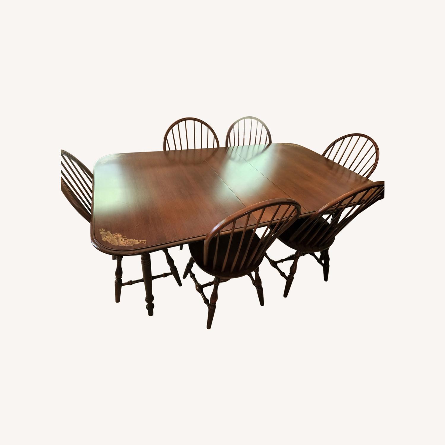 Hitchcock Maple Dining Table and Chairs AptDeco