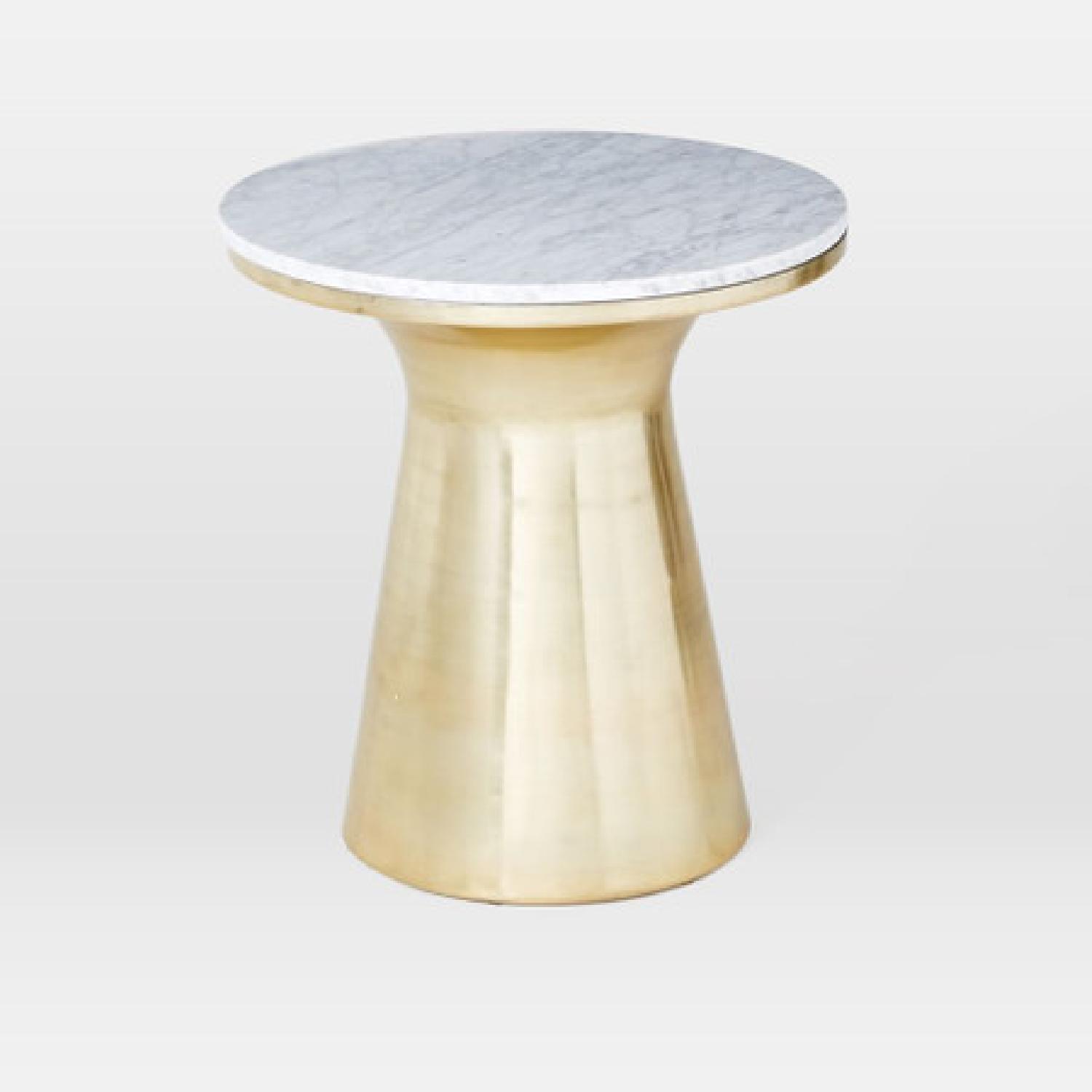 West Elm Marble and Gold Side Table - image-7