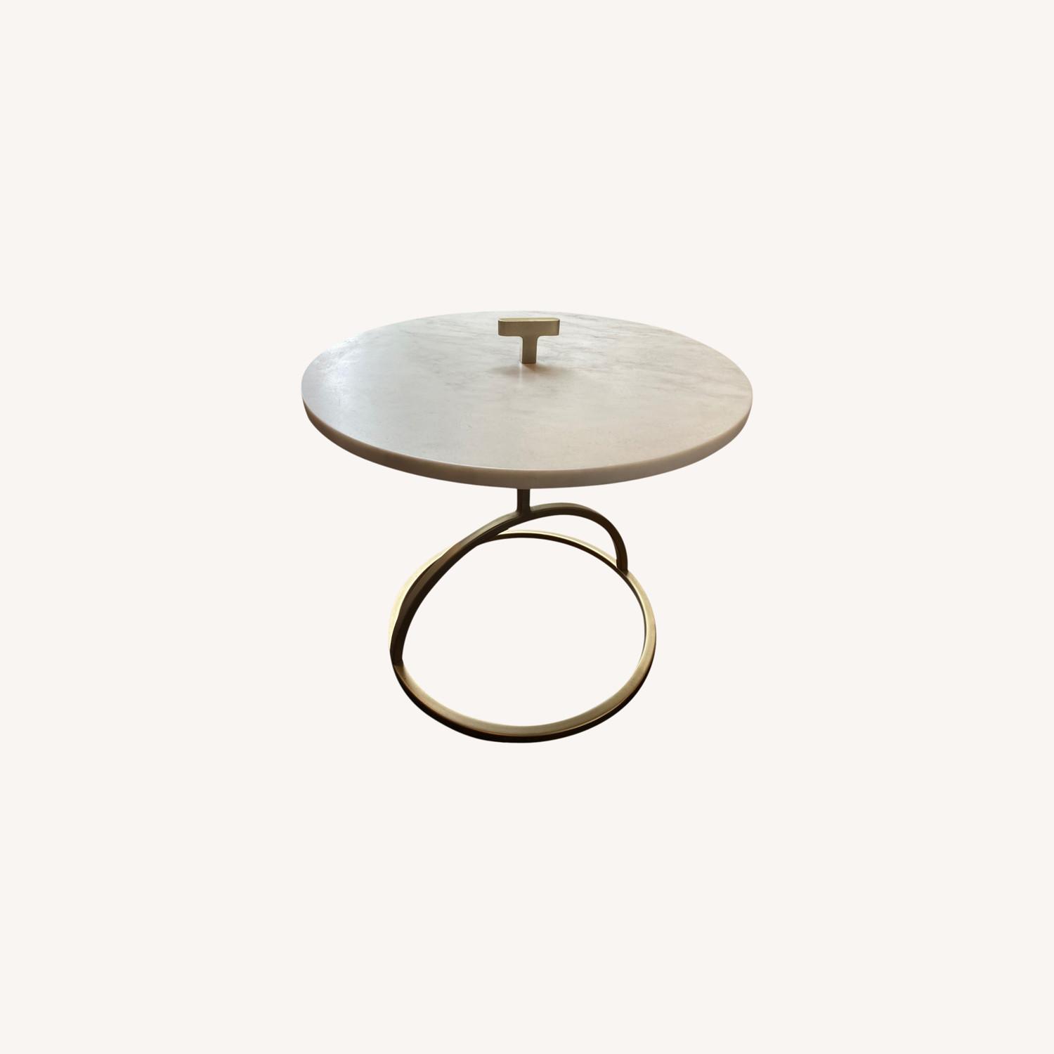 West Elm Marble and Gold Small Side Table AptDeco