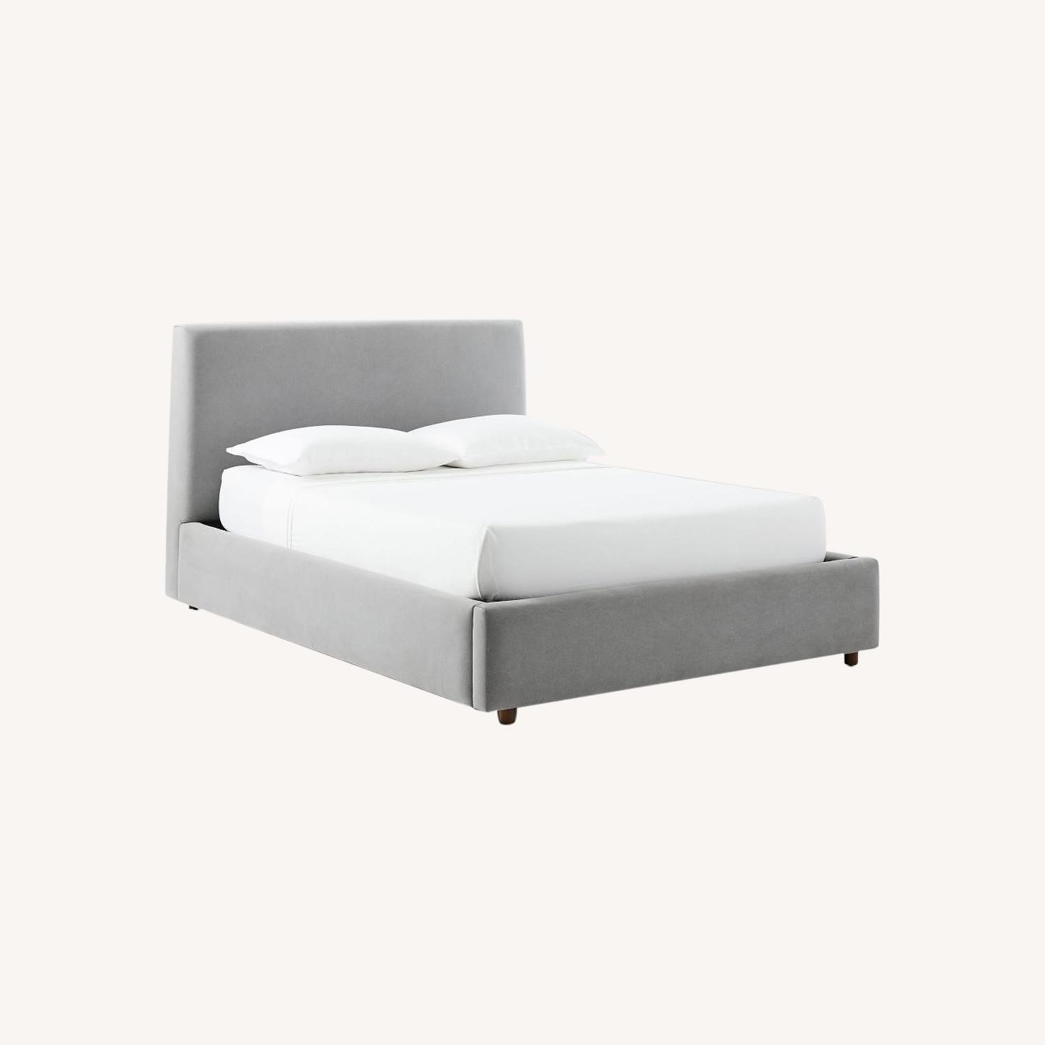 West Elm Haven Queen Storage Bed Storm Gray - image-0