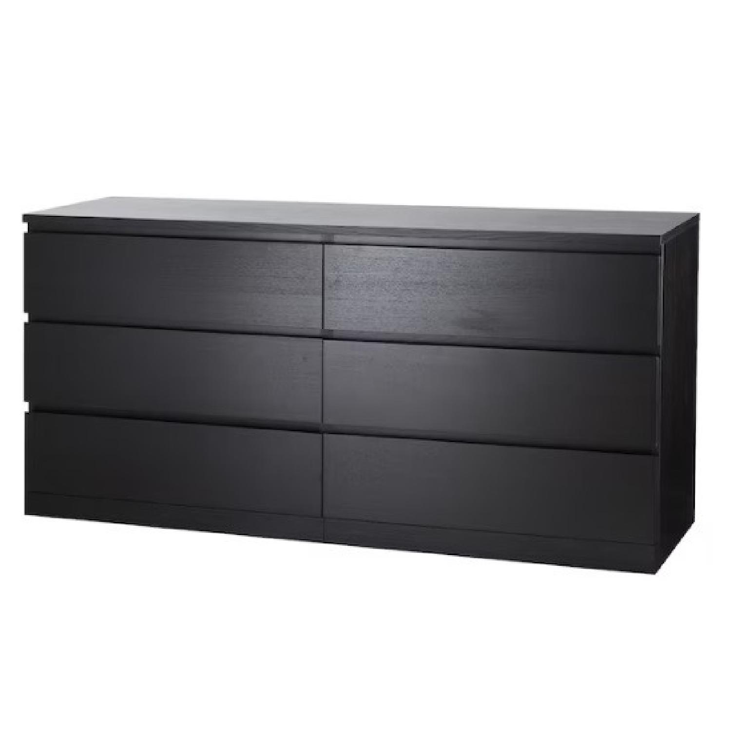 IKEA Black MALM 6-drawer Dresser - image-4
