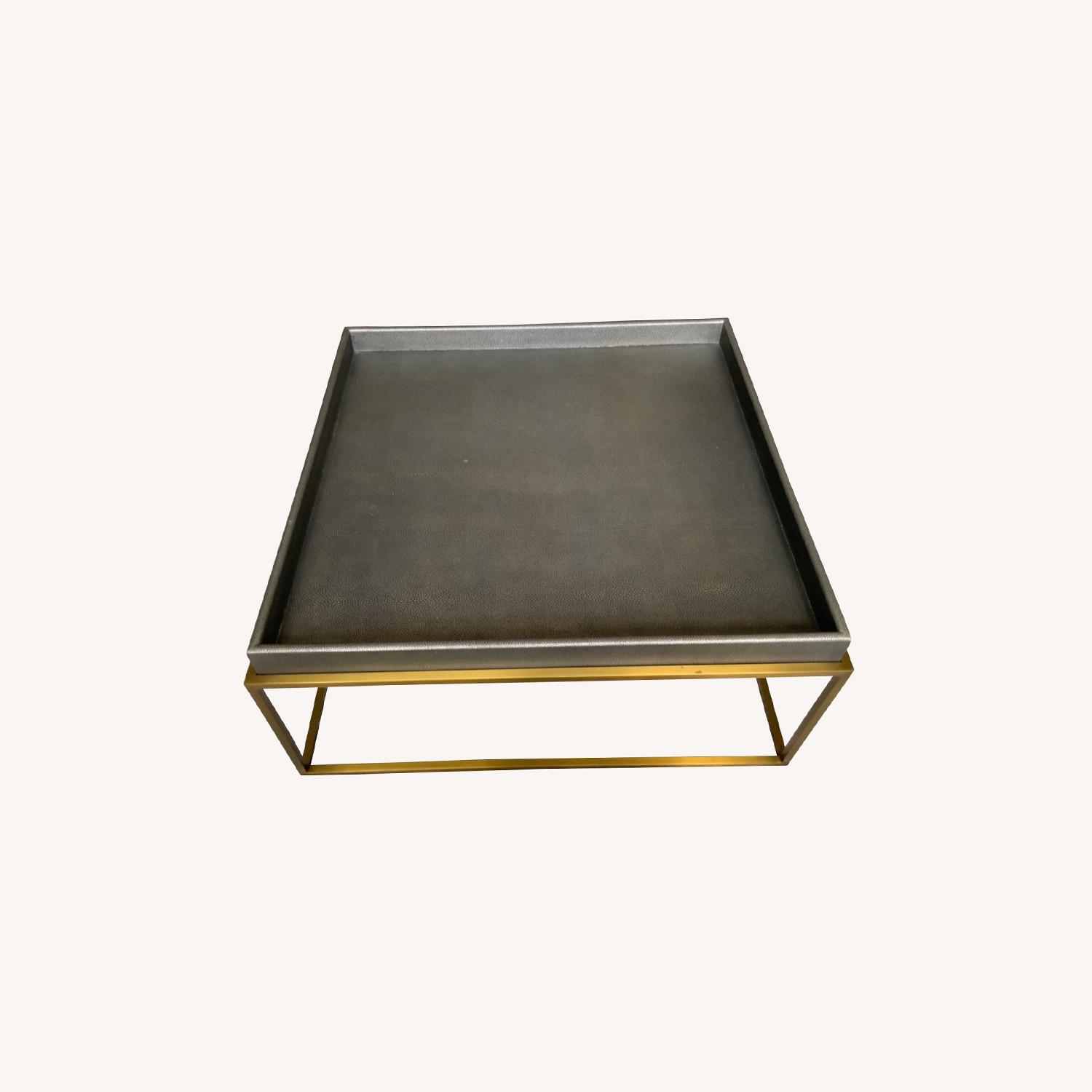 Restoration Hardware Hudson Shagreen Tray Table - image-0