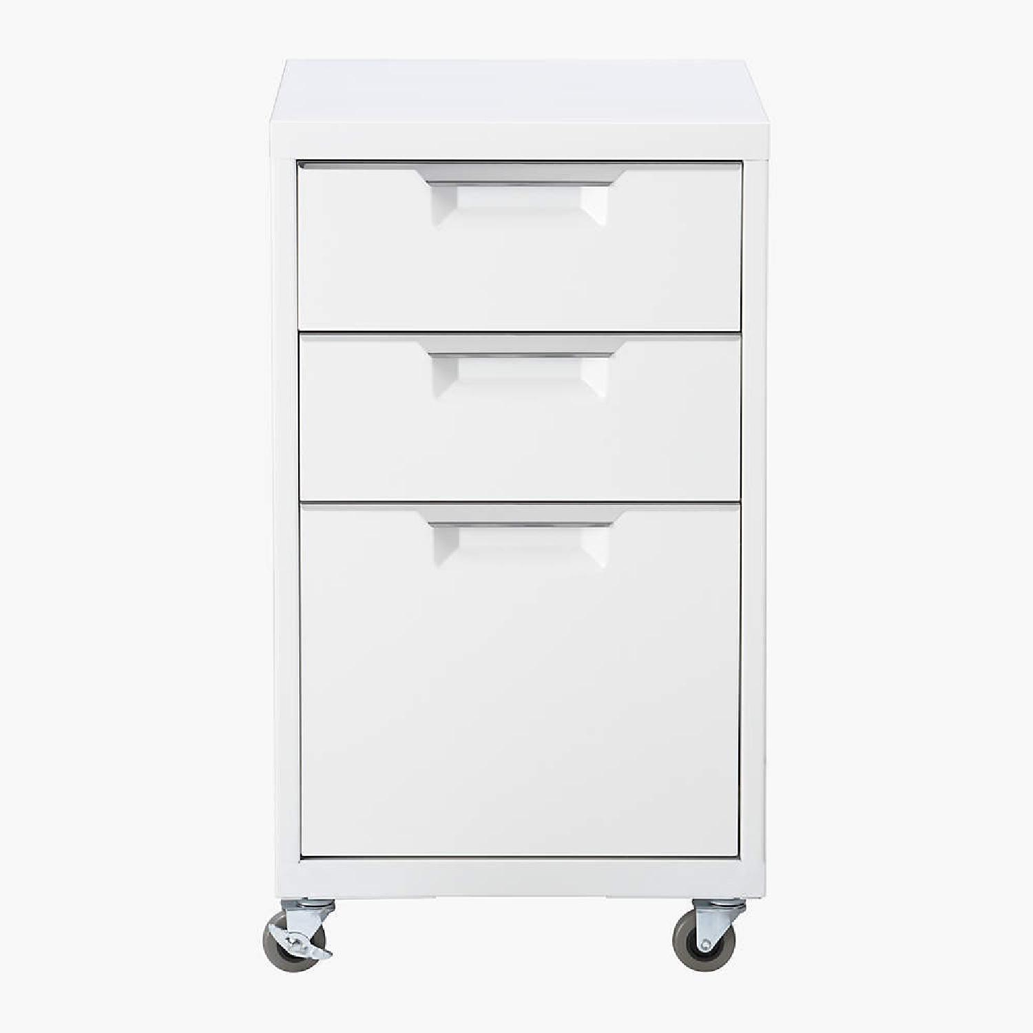 CB2 White Metal Filing Cabinet - image-0