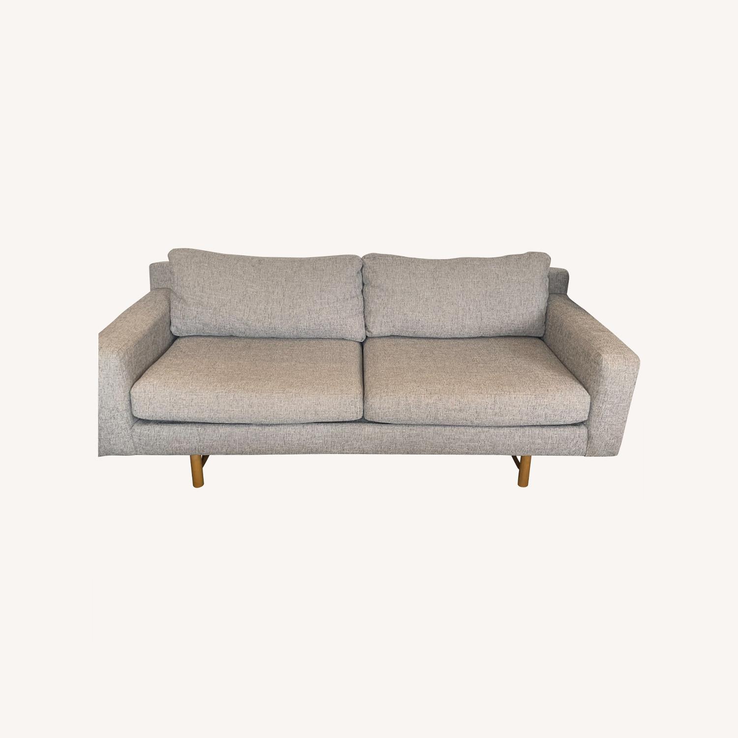 West Elm 74" Eddy Sofa in Deco Weave, Feather Gray - image-0
