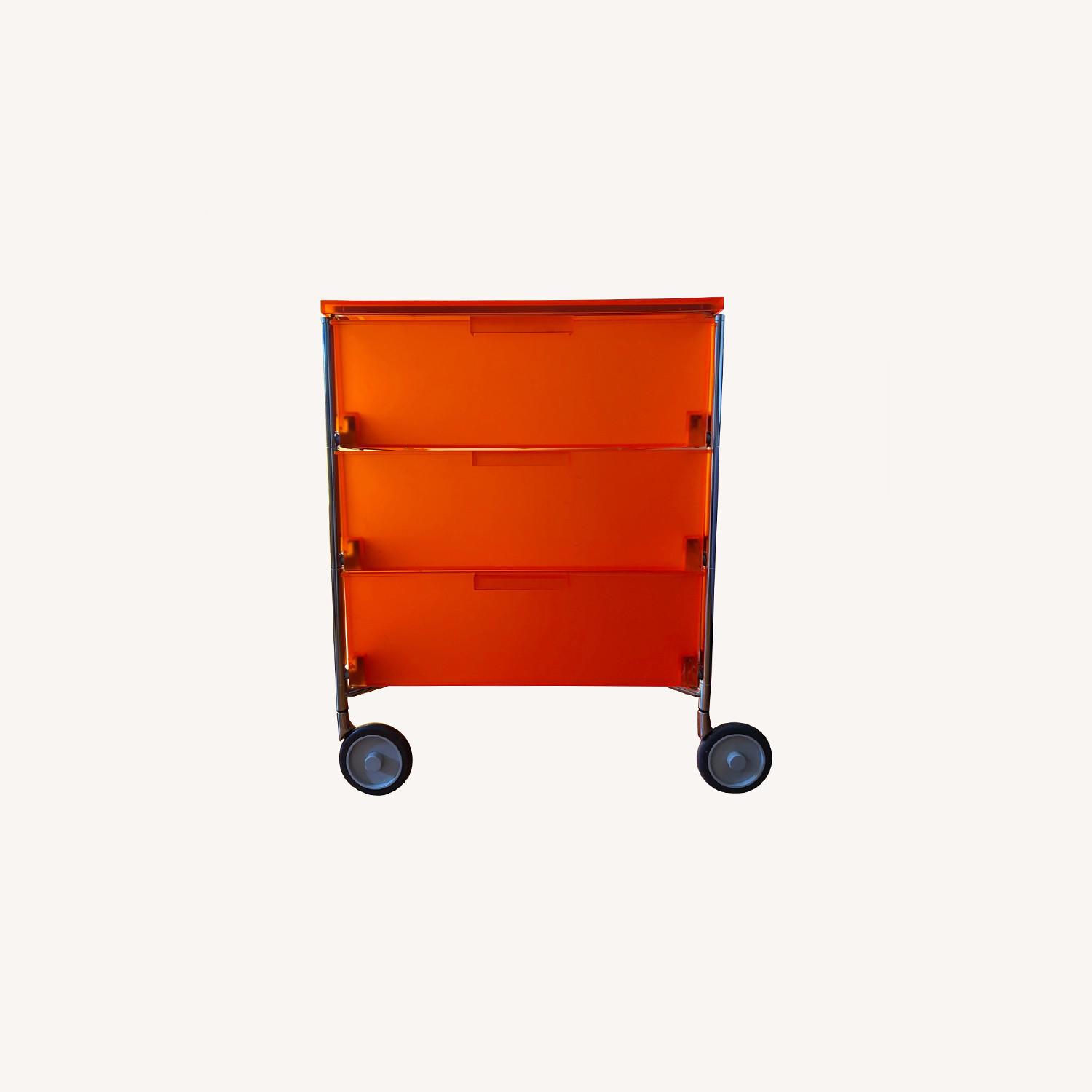 Kartell Mobil 3 Drawer Unit with Wheels in Red - image-0