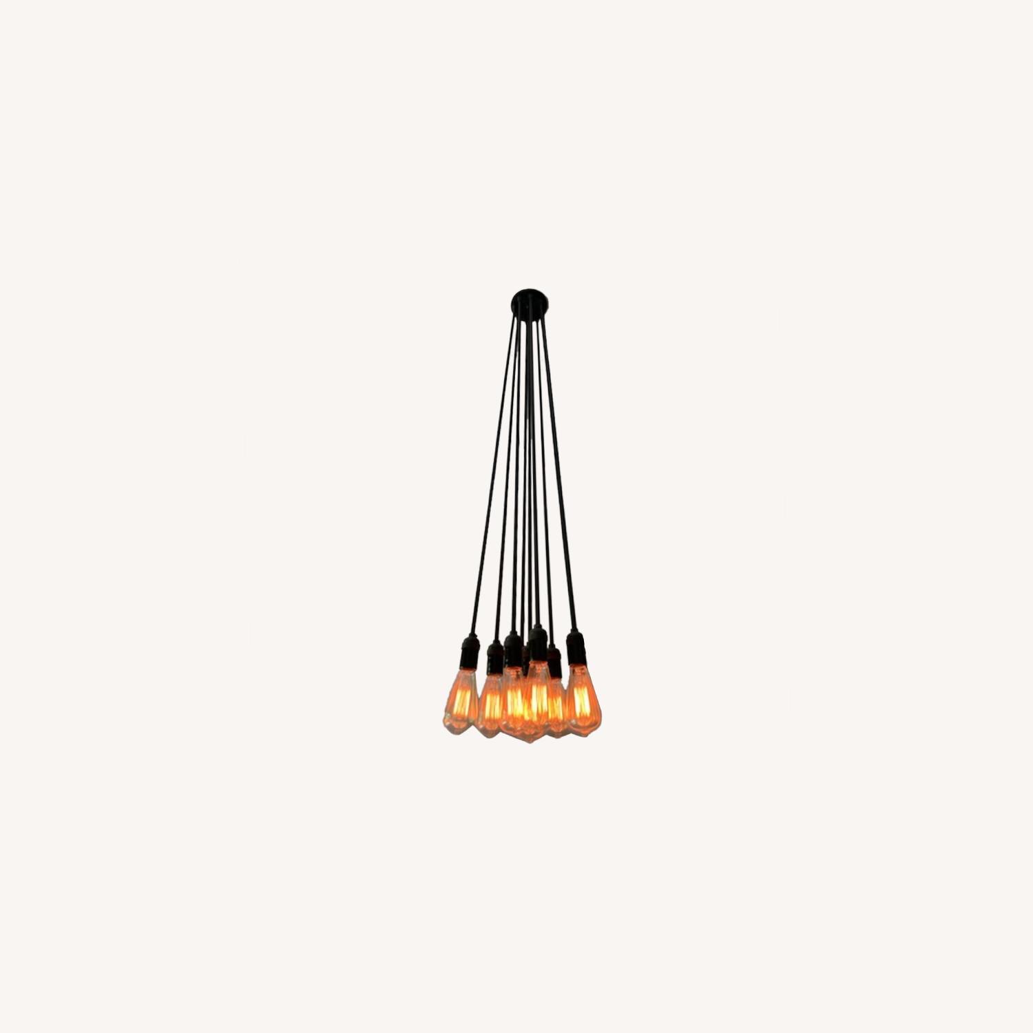 Image showcasing 8 Bulb Industrial Chandelier - AptDeco