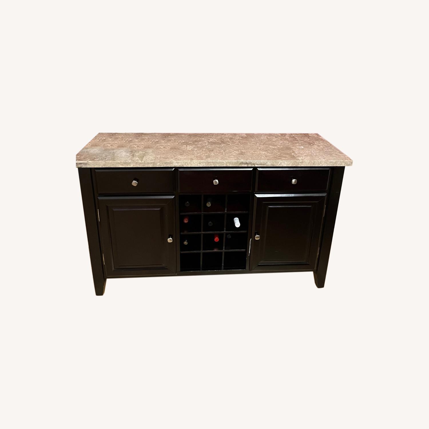 Marble Top Server w/ Wine Rack AptDeco