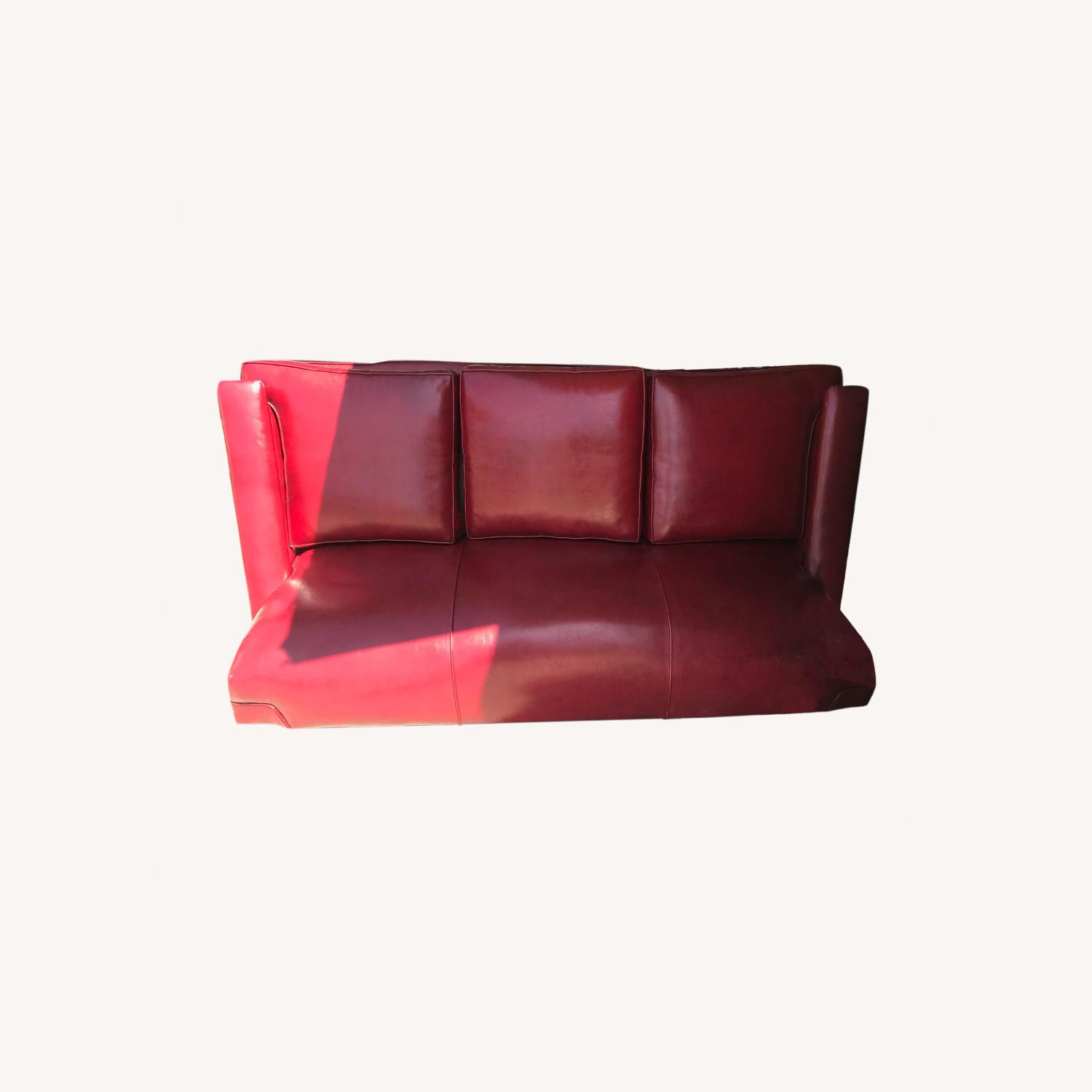 60/70s Red Vinyl Couch AptDeco