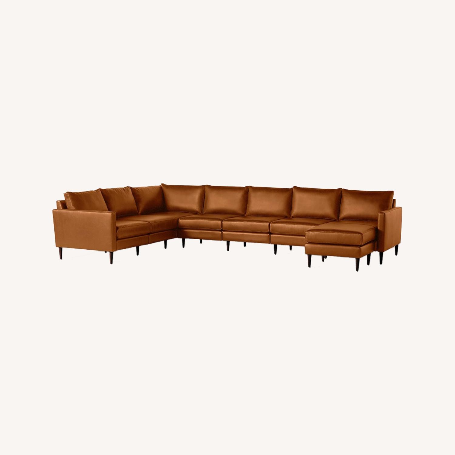 Allform Corner Sectional Chaise Leather - image-0