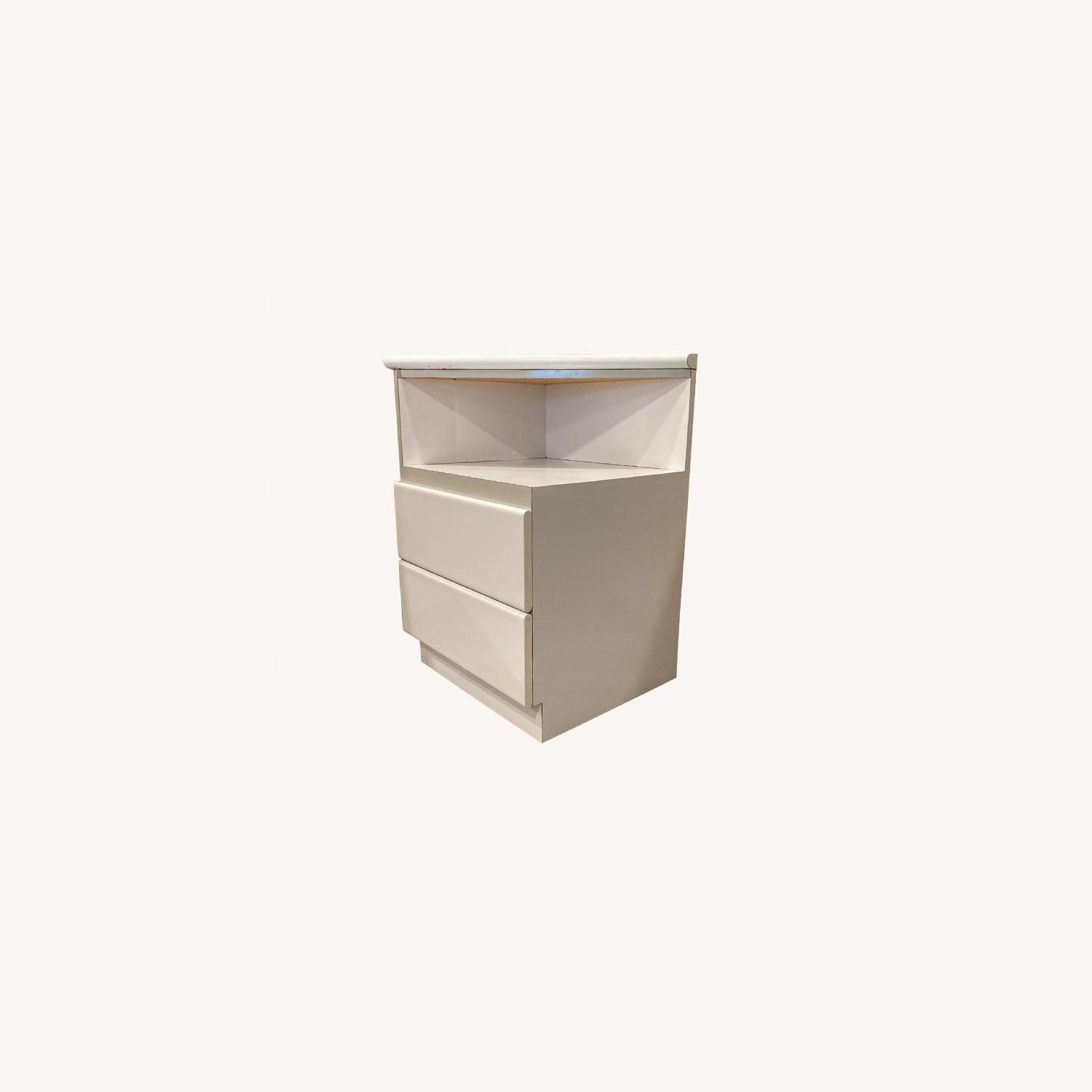 White Lacquer Nightstand - image-0