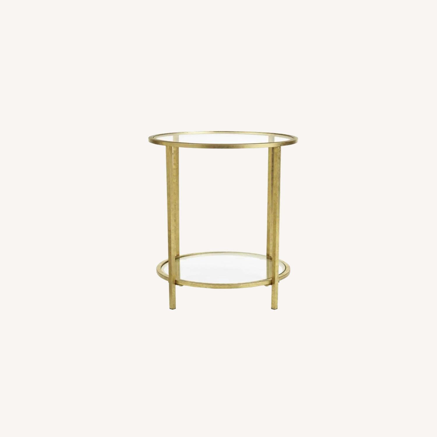 Glass Side Table in Gold AptDeco