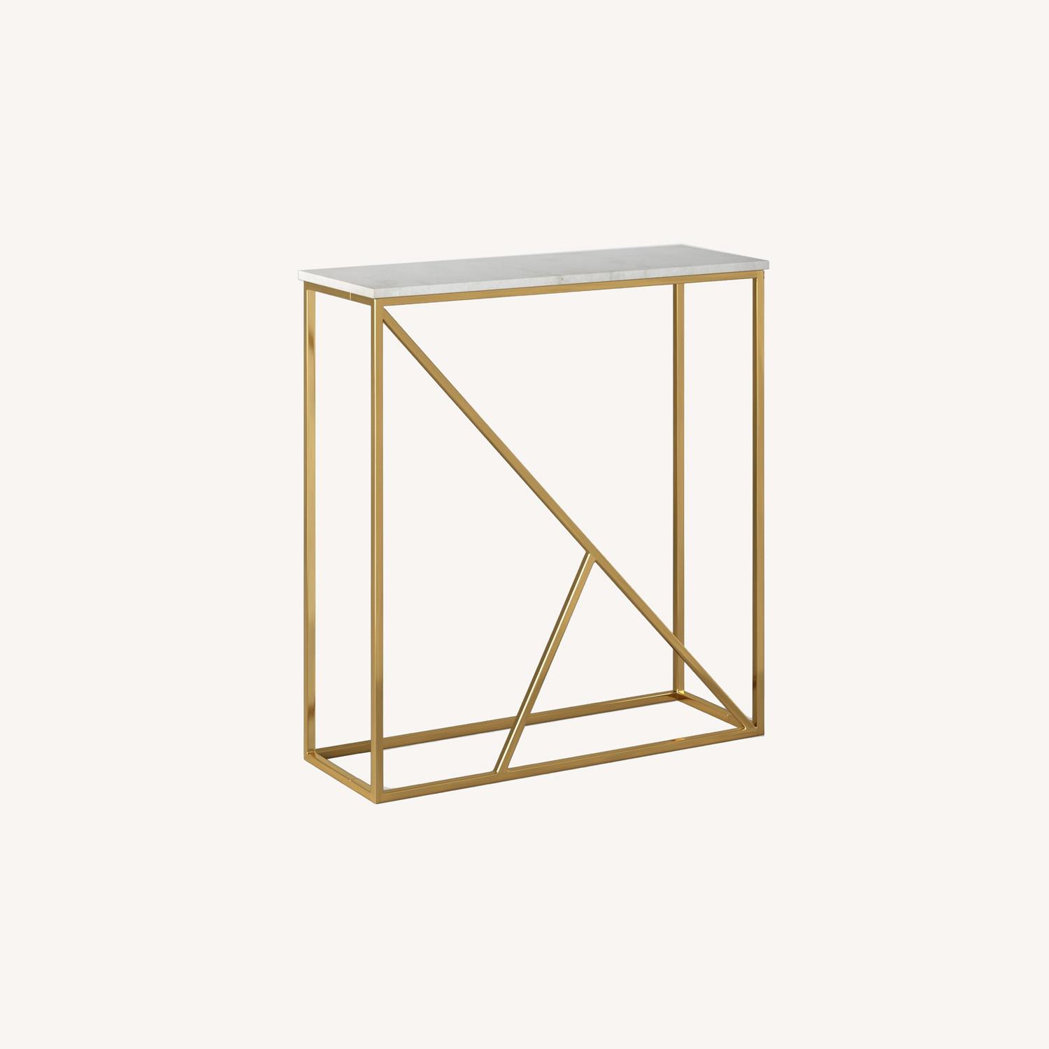 Target Marble and Gold Entry Table AptDeco