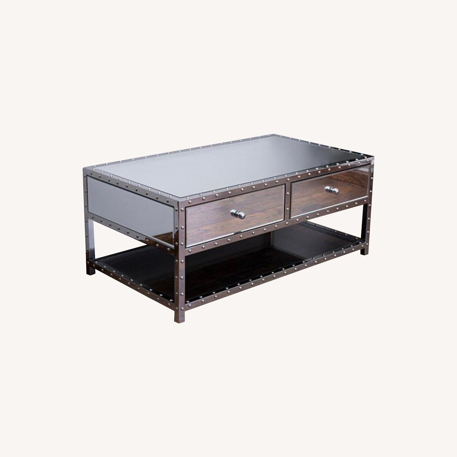 Studded Mirrored Coffee Table AptDeco