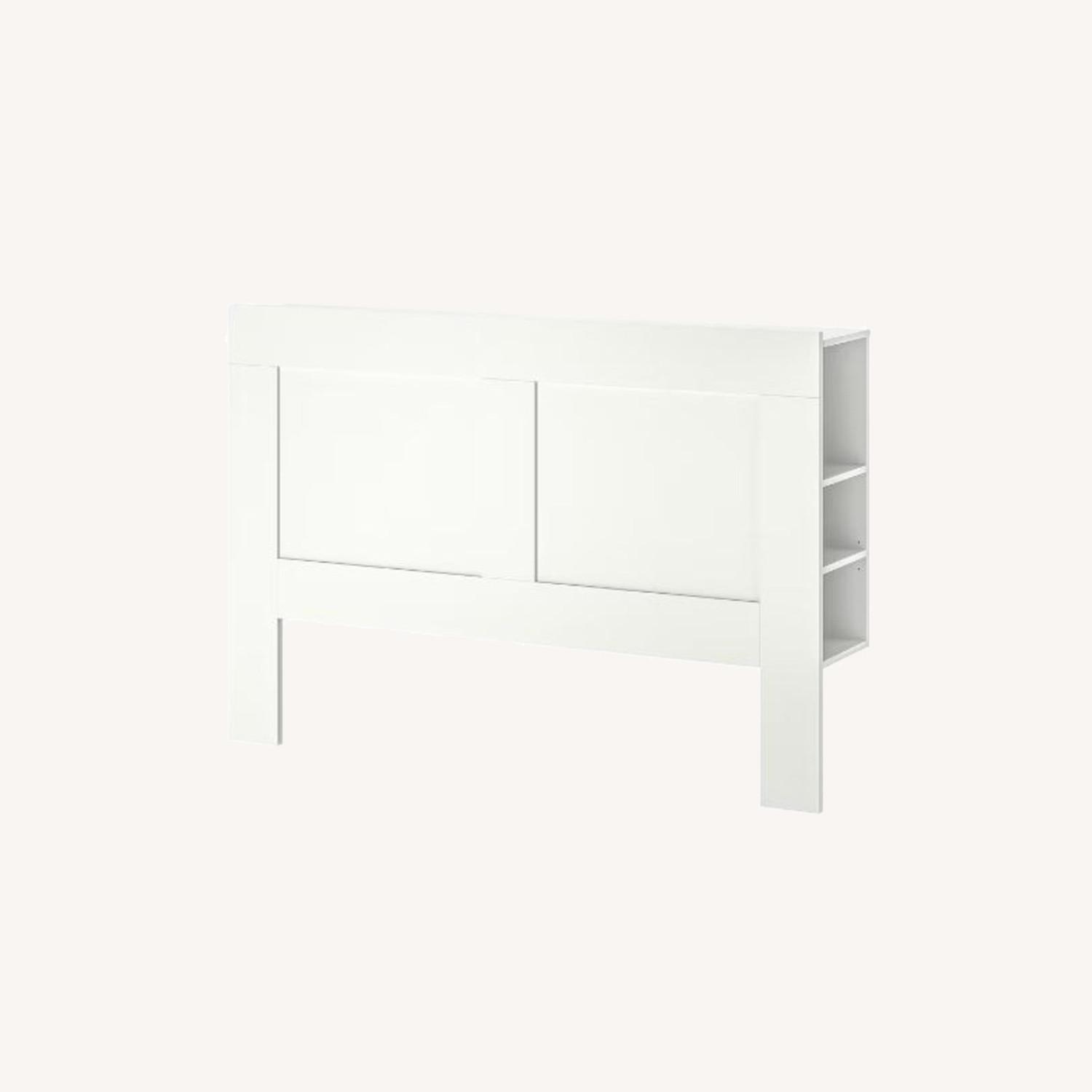 IKEA Headboard with Storage Compartment, White, Full AptDeco