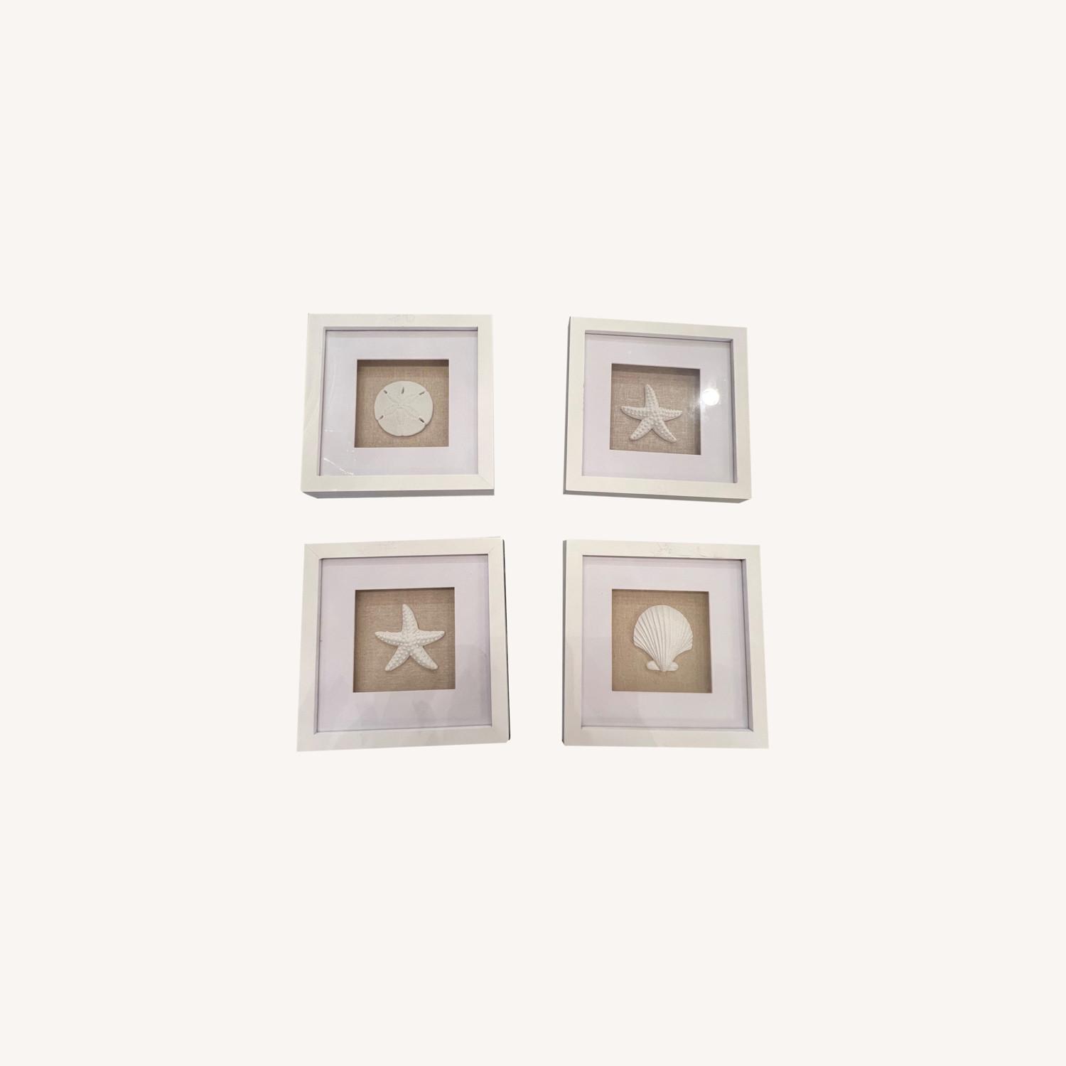 Four Beach Decor Sea Shell Framed Art - image-0