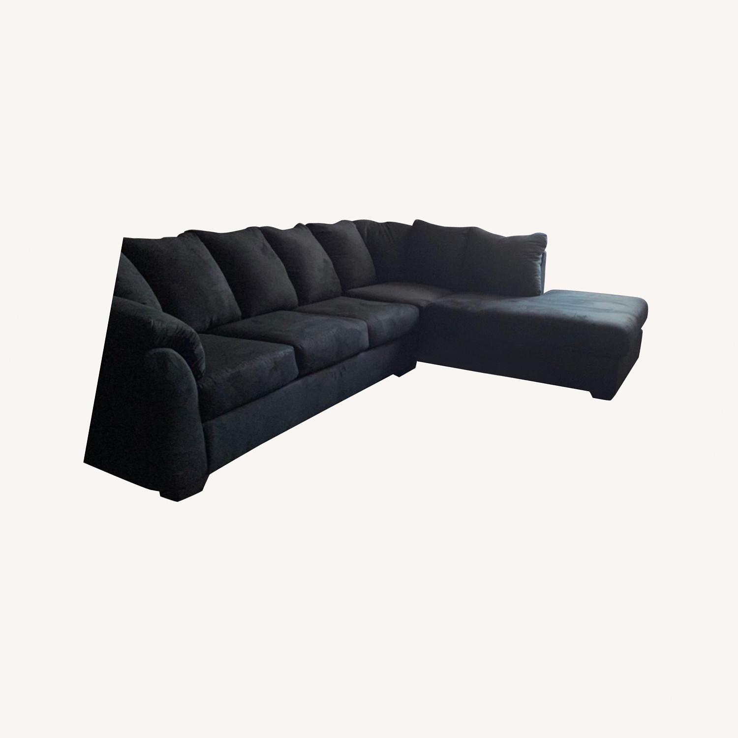 Ashley Suede L Shape Sectional AptDeco