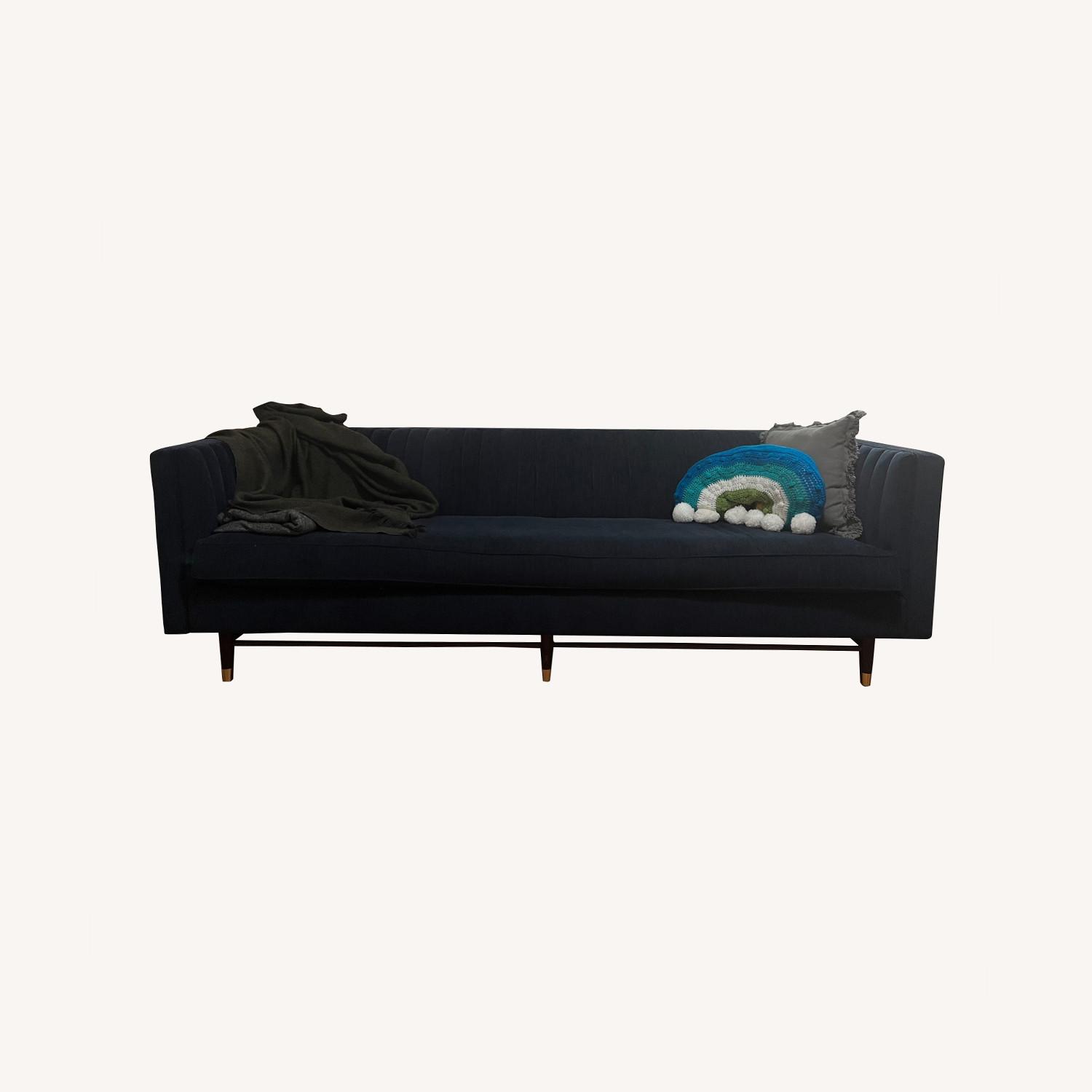 Joybird Chelsea Sofa 93" in Navy Blue Microvelvet - image-0