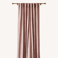 West Elm Crinkle Velvet Curtain Dusty Blush