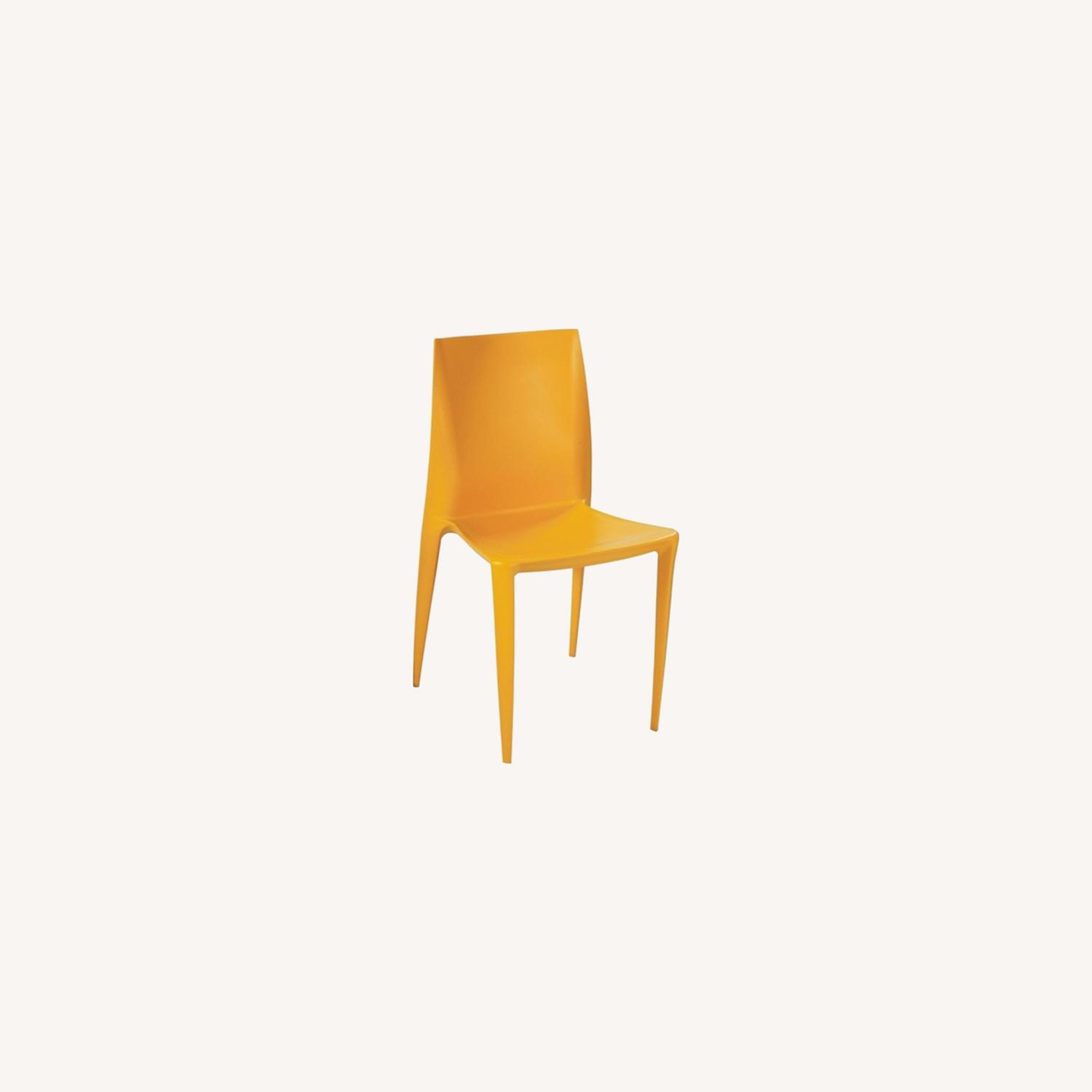 Modern Dining Chair in Yellow Molded ABS AptDeco