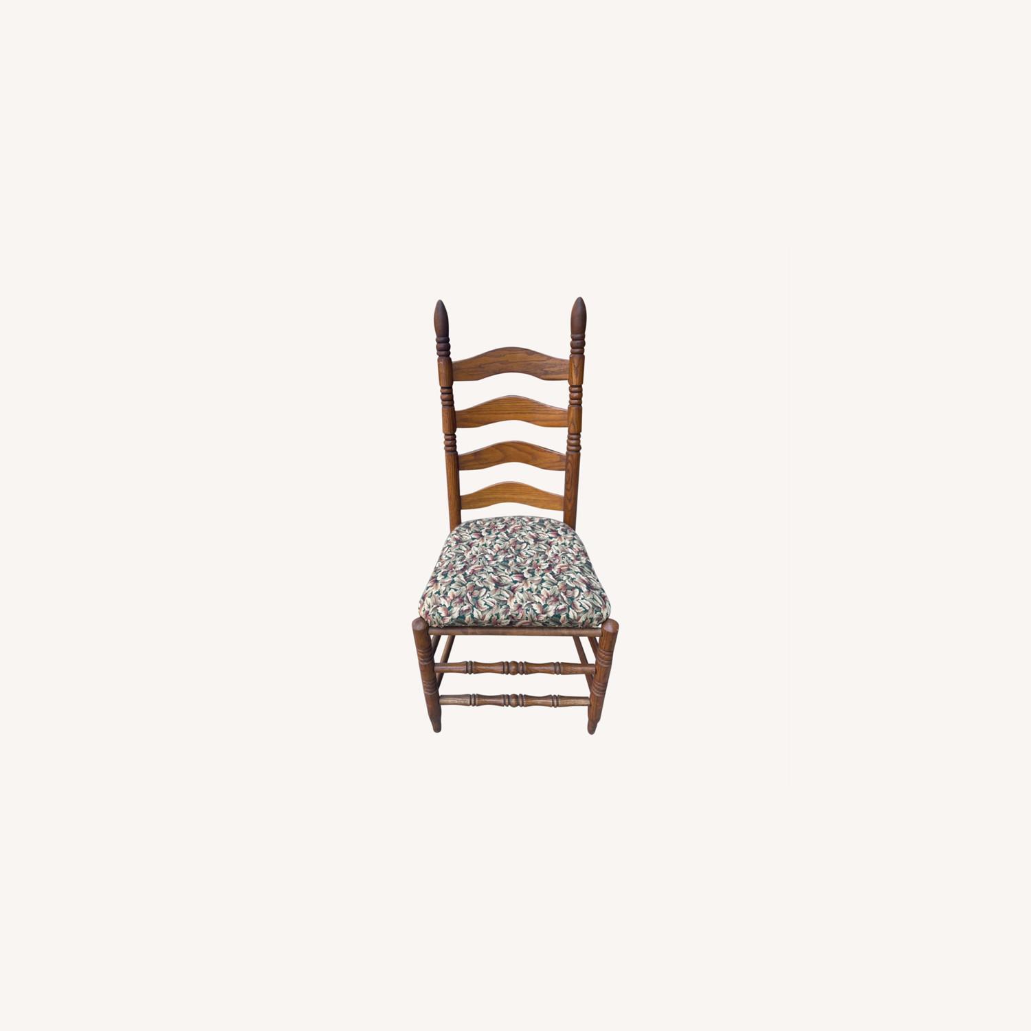 Vintage Solid Oak LadderBack Set of 6 Dining Chairs - AptDeco