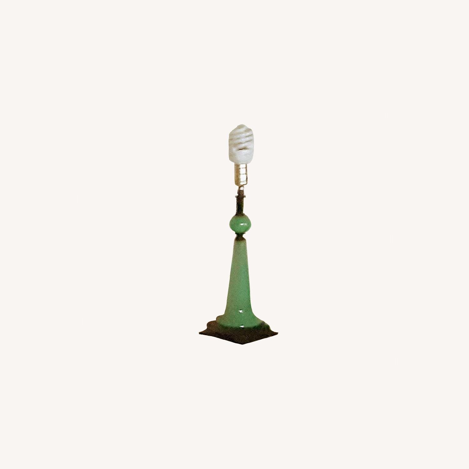 Jade-colored Porcelain Table Lamp - image-0
