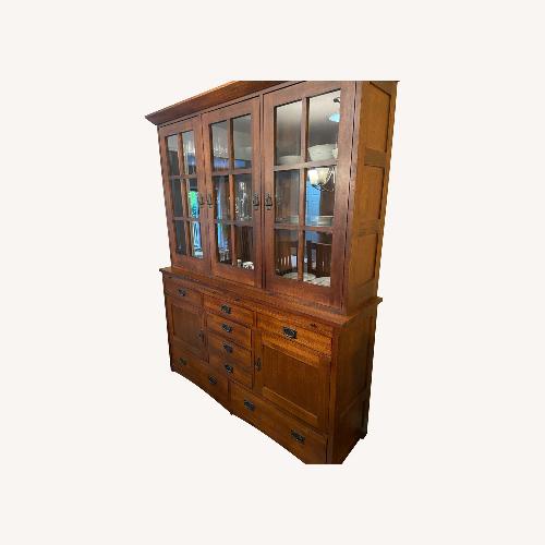 Used Brown Wooden Dining Room Breakfront for sale on AptDeco