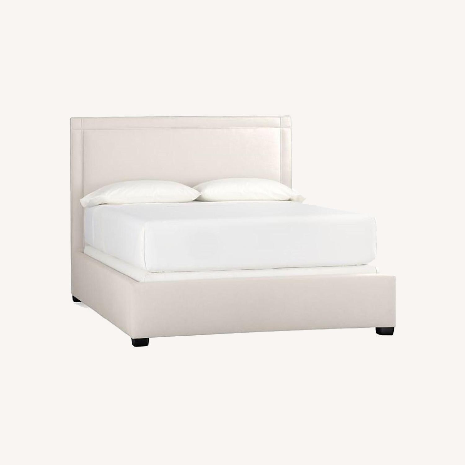 Crate & Barrel Border Upholstered Queen Bed AptDeco