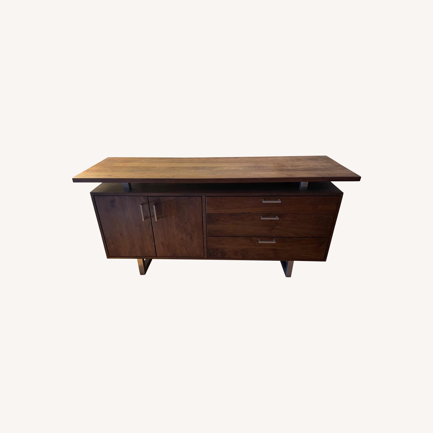 Crate & Barrel Executive Desk & Credenza - image-0