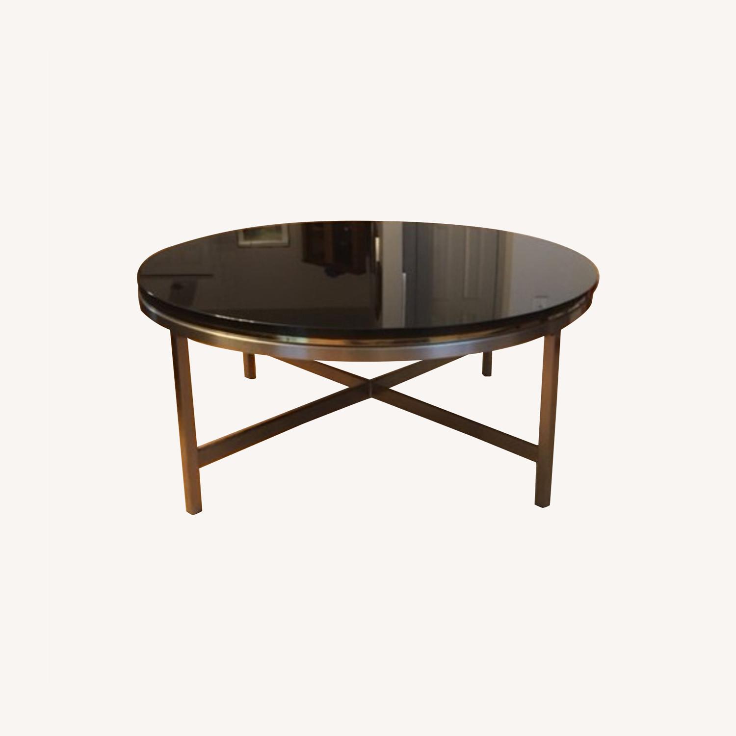 Black Glass Top Coffee Table AptDeco