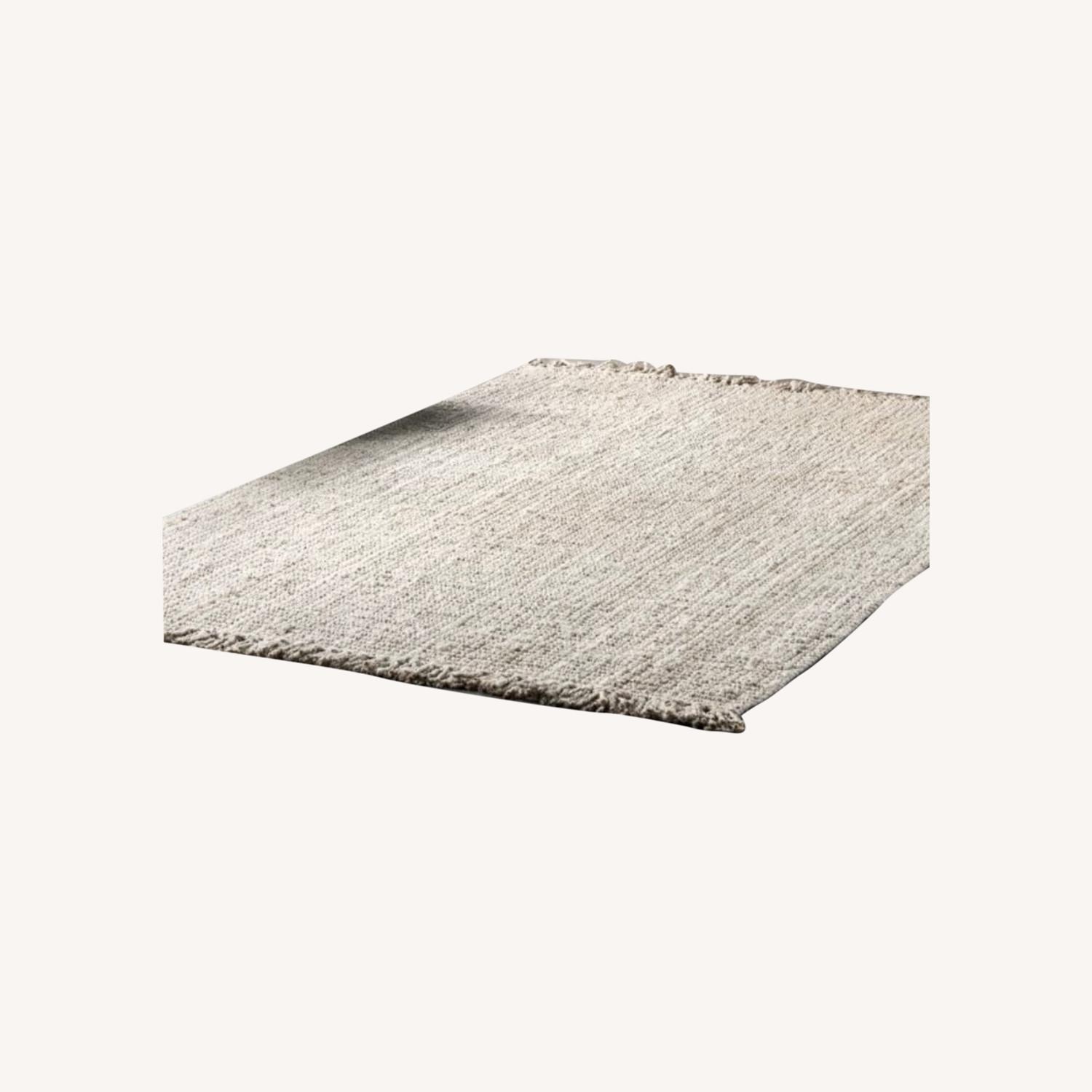 Off White Chunky Jute Tasseled Area Rug 6 x 6 AptDeco