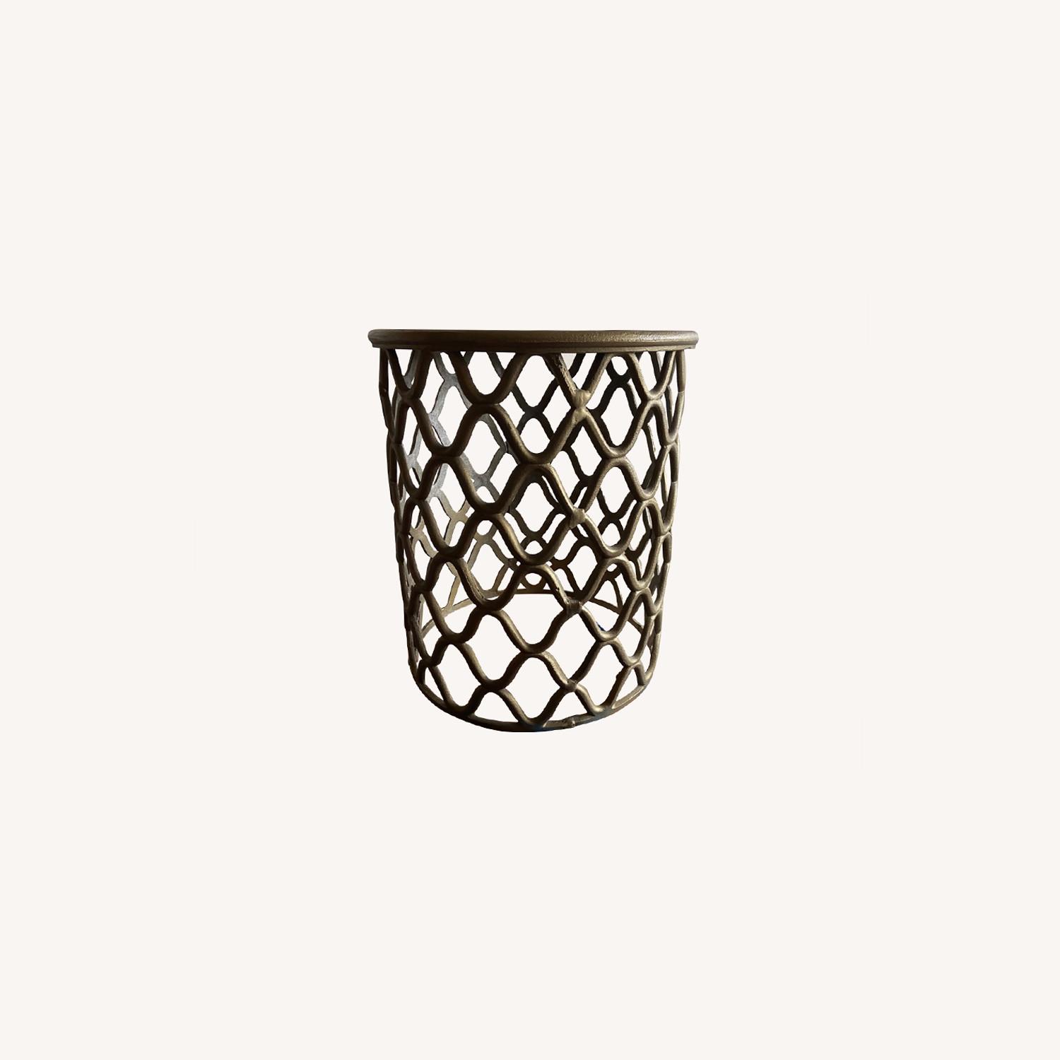 Cable Drum Side Table in Raw Bronze - image-0