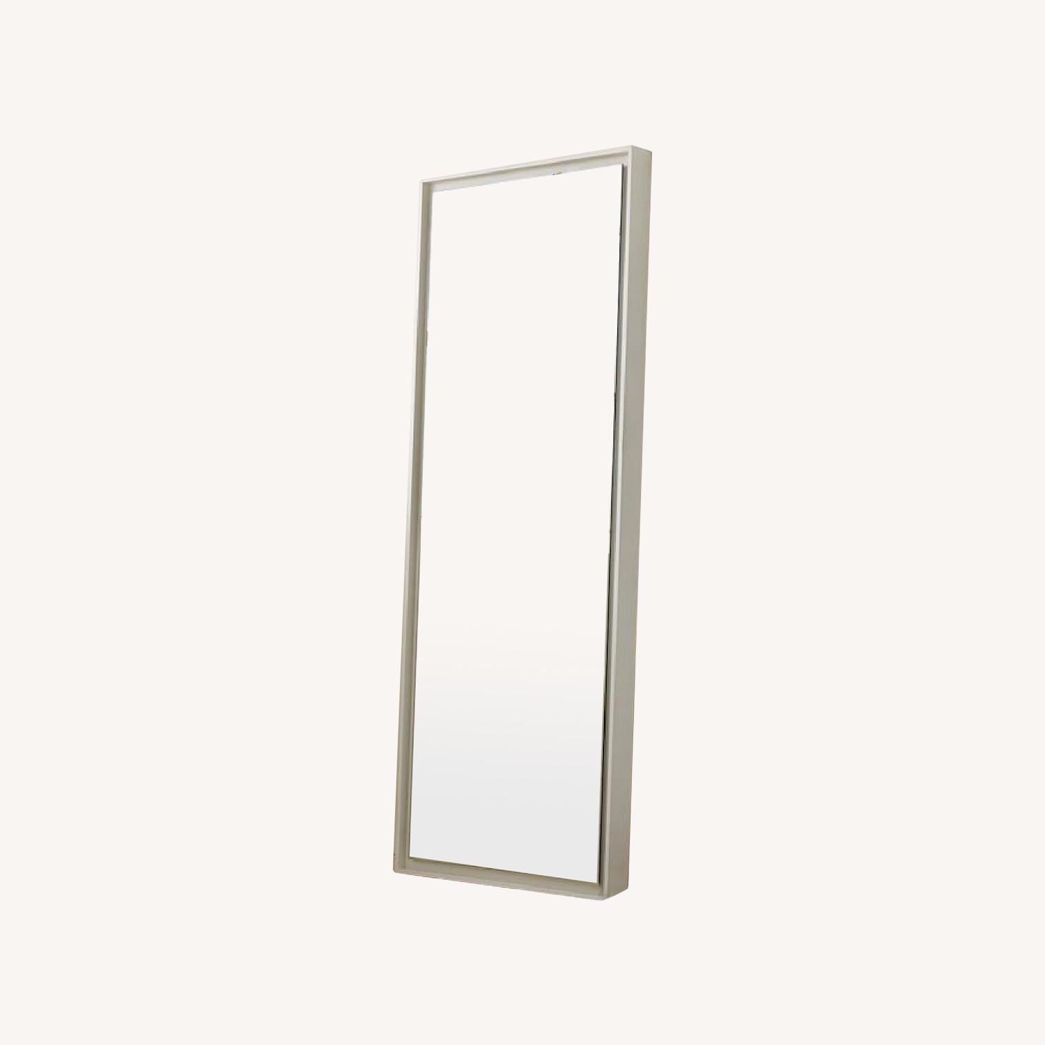 West Elm Floating Wood Floor Mirror, White Lacquer AptDeco