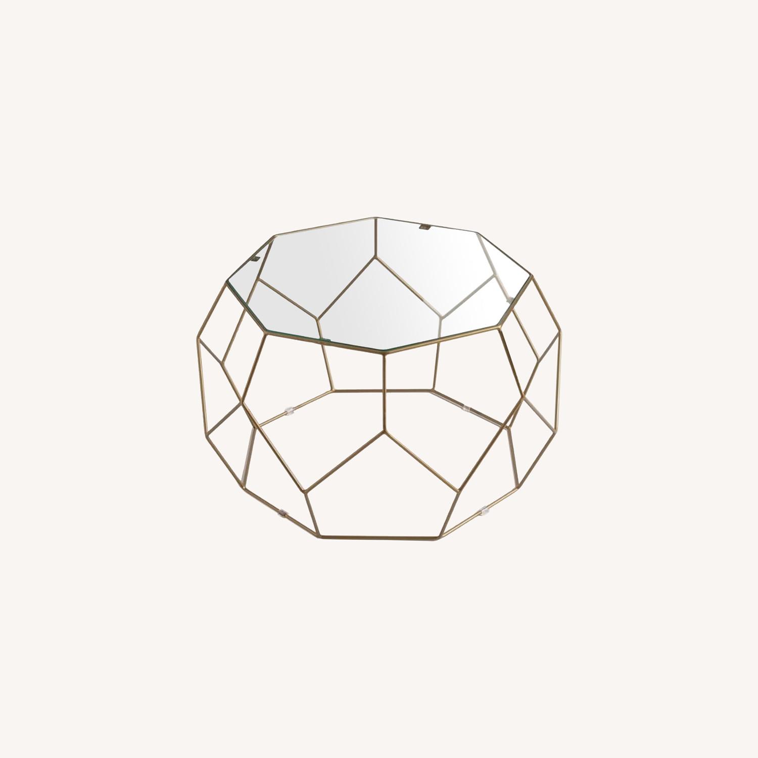 World Market Gold Geometric Glass Top Coffee Table - image-0