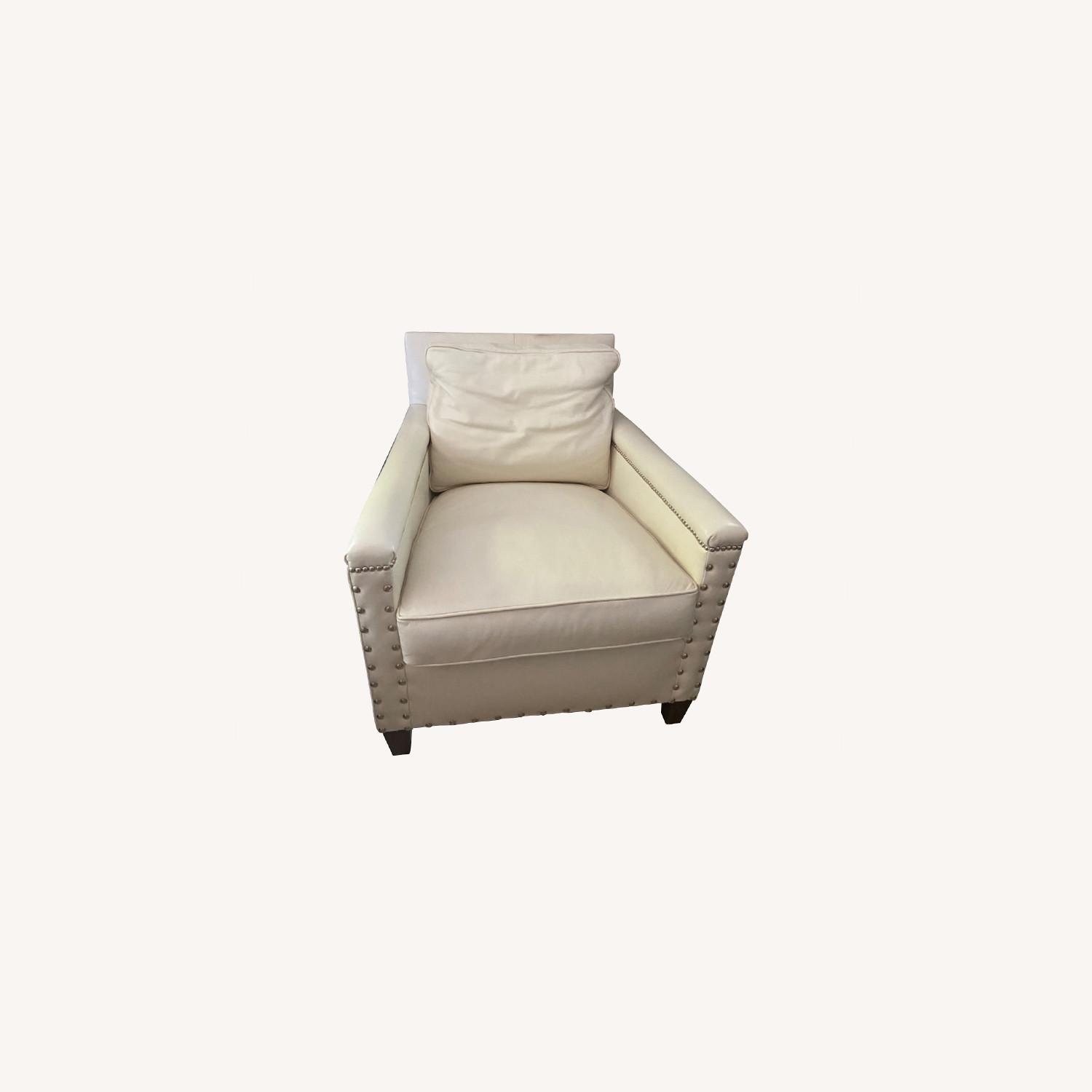 Cream Leather Accent Chair AptDeco