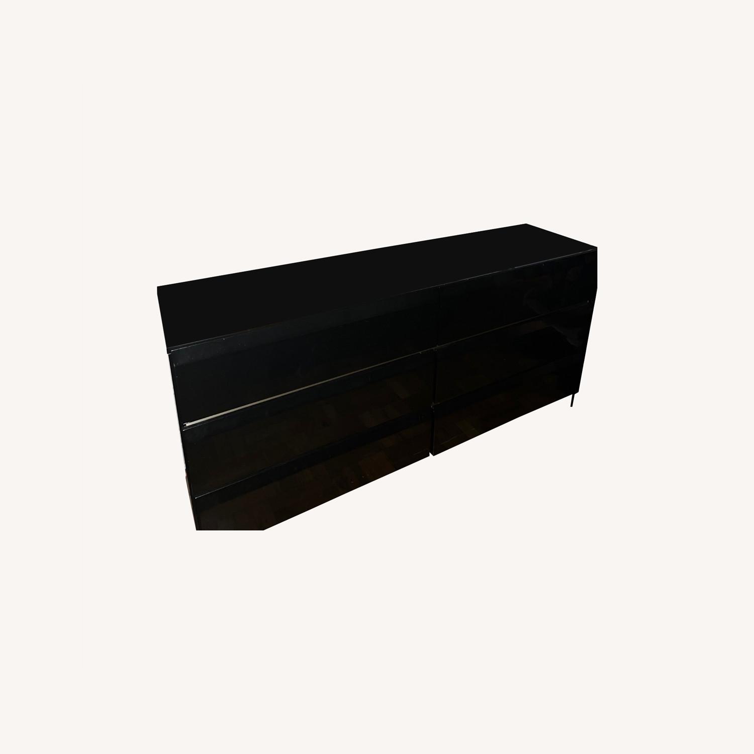 Postmodern Black Lacquer Dresser - image-0