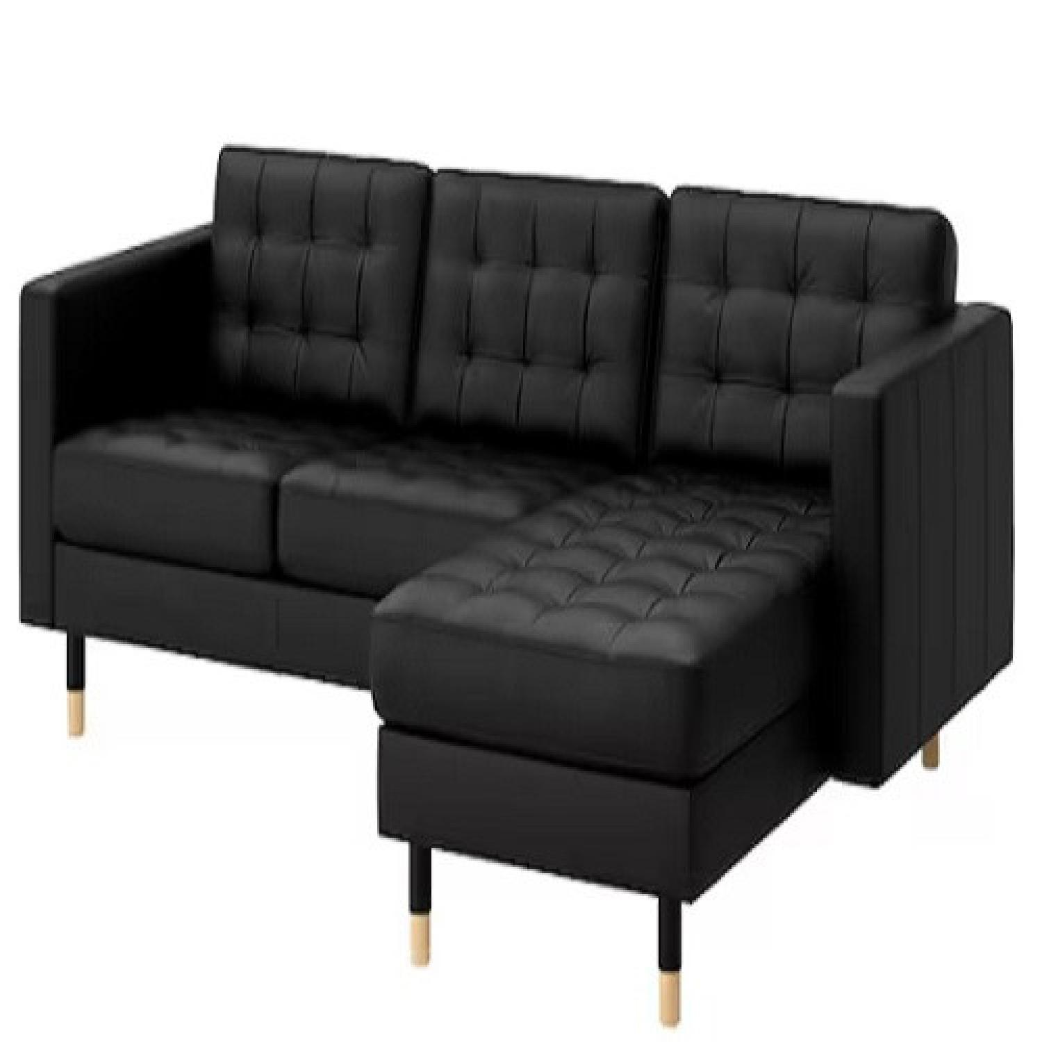 IKEA Tough Leather Couch w Chaise AptDeco
