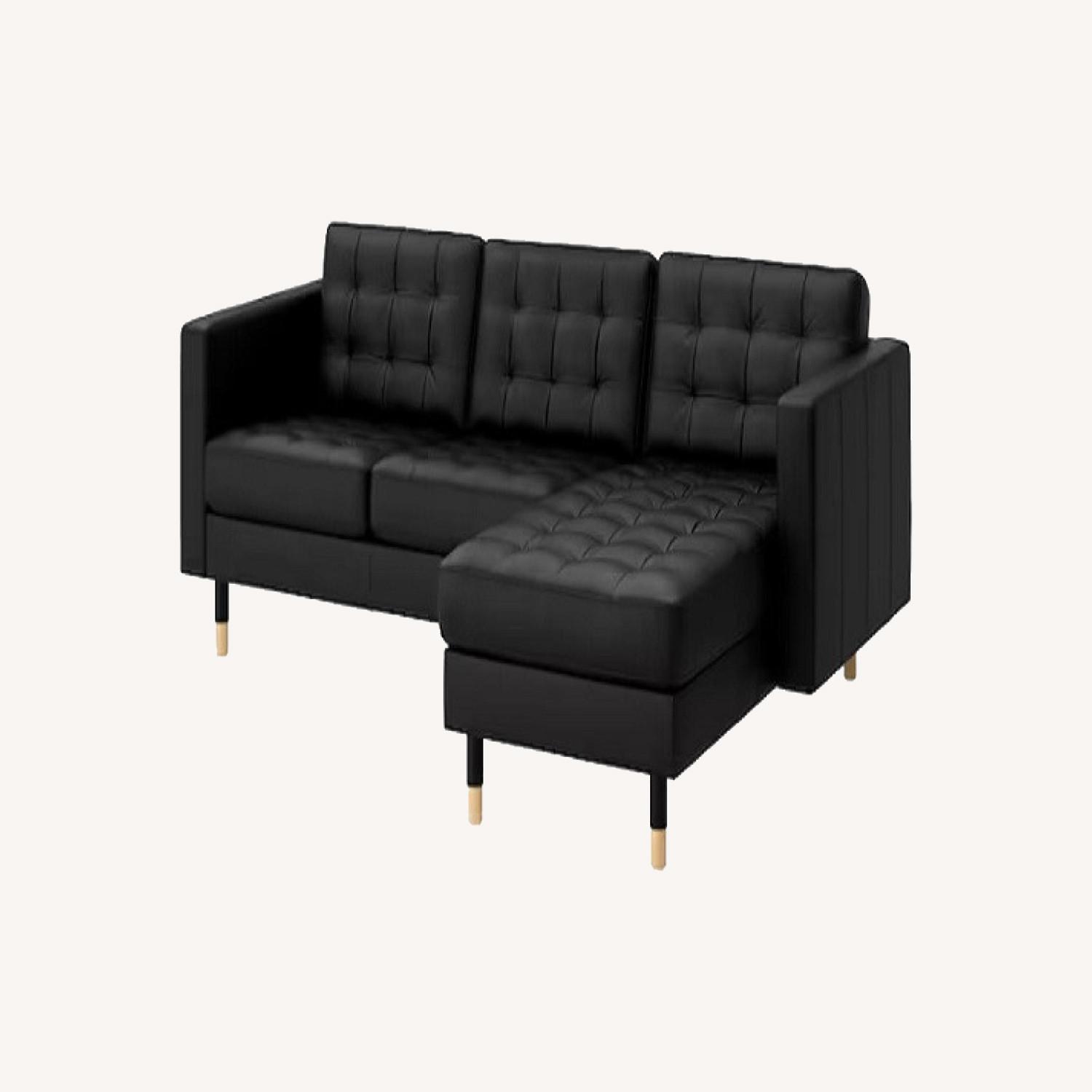 IKEA Tough Leather Couch w Chaise AptDeco