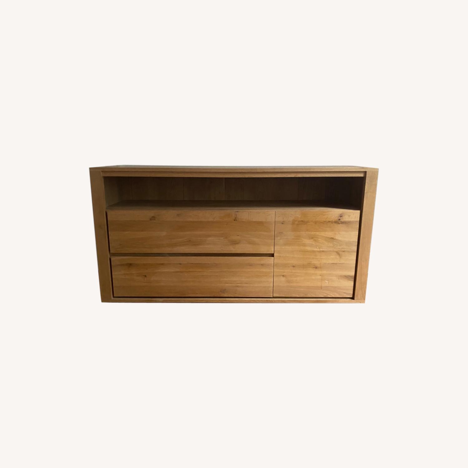CB2 Natural Wood Credenza AptDeco