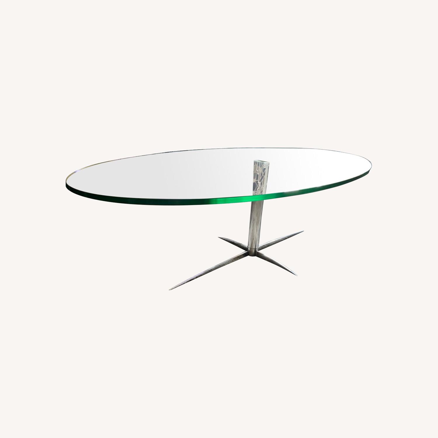 Oval Glass Coffee Table AptDeco