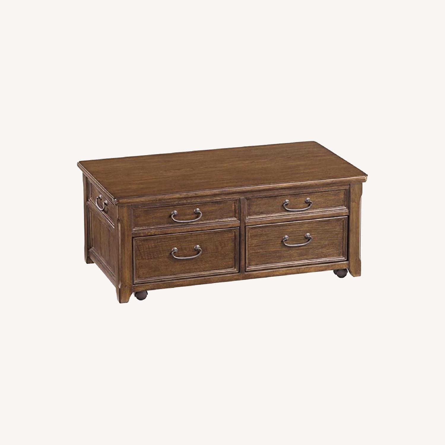 Rectangular Lift Top Coffee Table with 4 Drawers - image-0