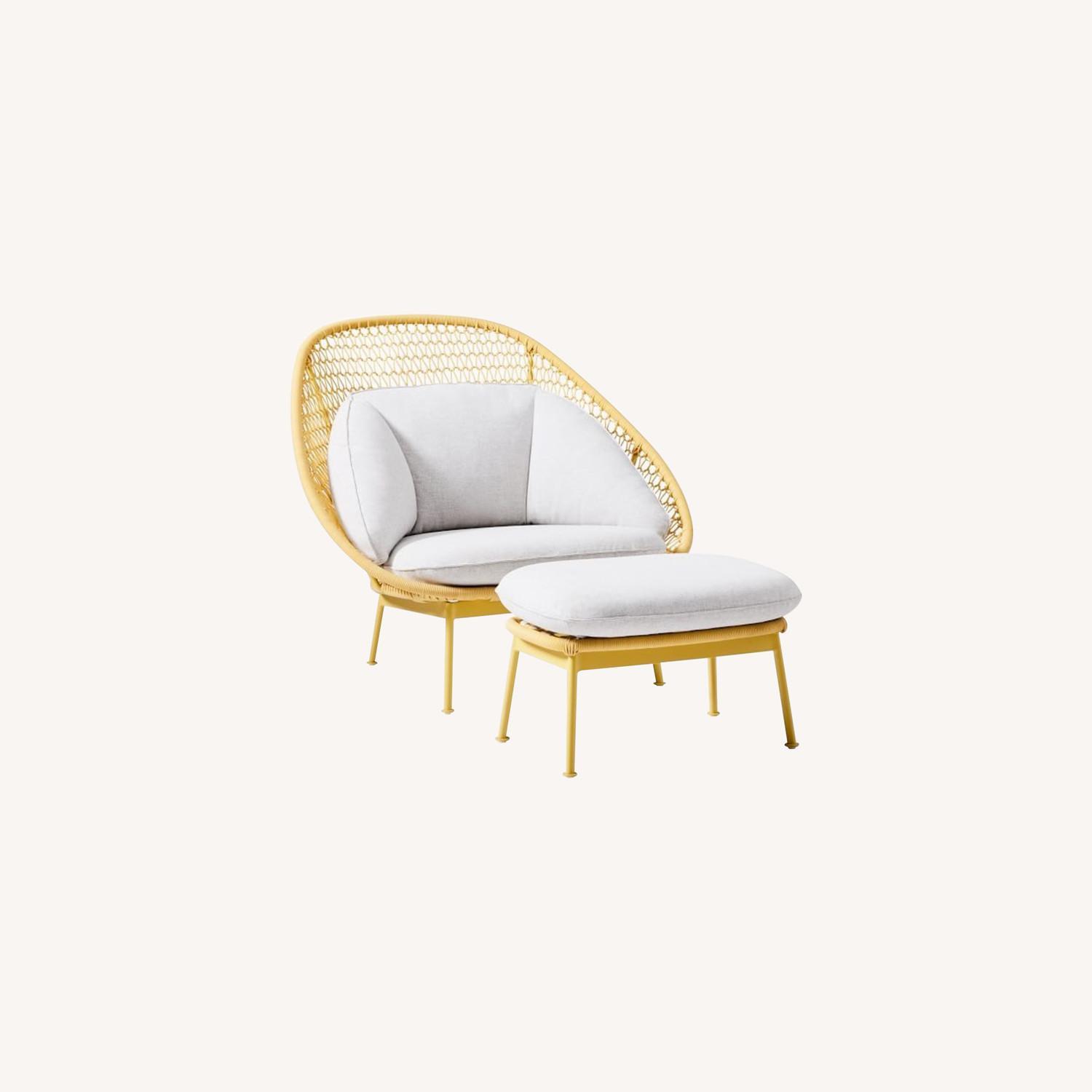 West Elm Paradise Lounge Chair and Ottoman AptDeco