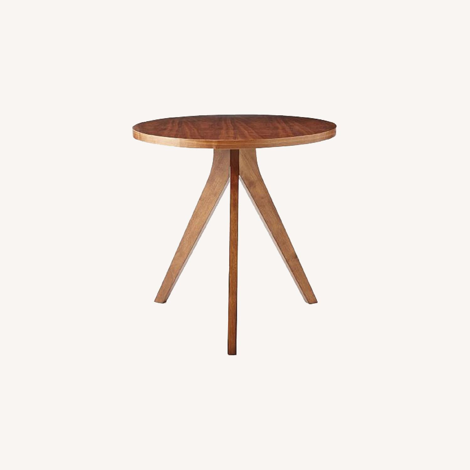 West Elm Walnut Tripod Table - image-0