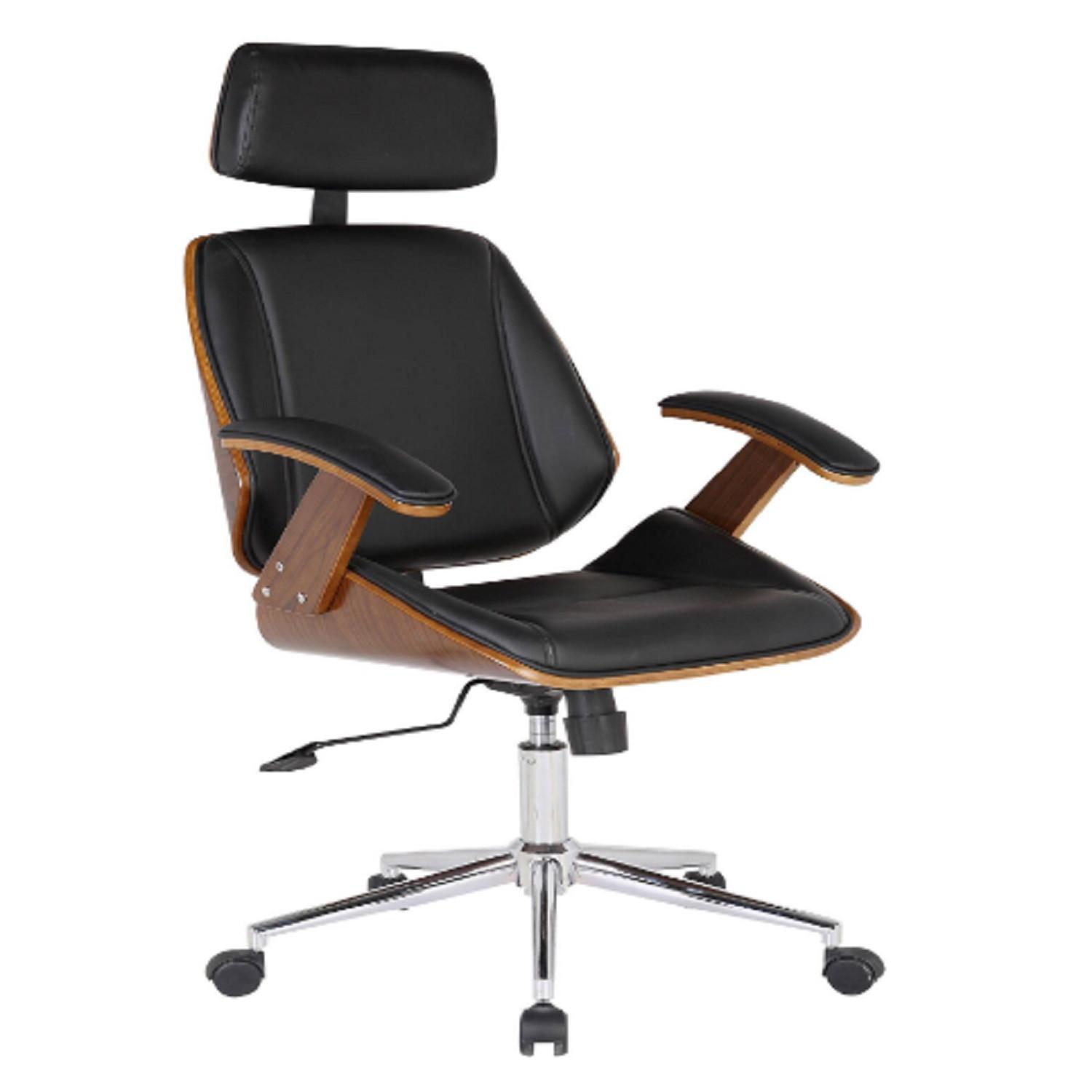 Century 48 in. Black Faux Leather Office Chair - image-4