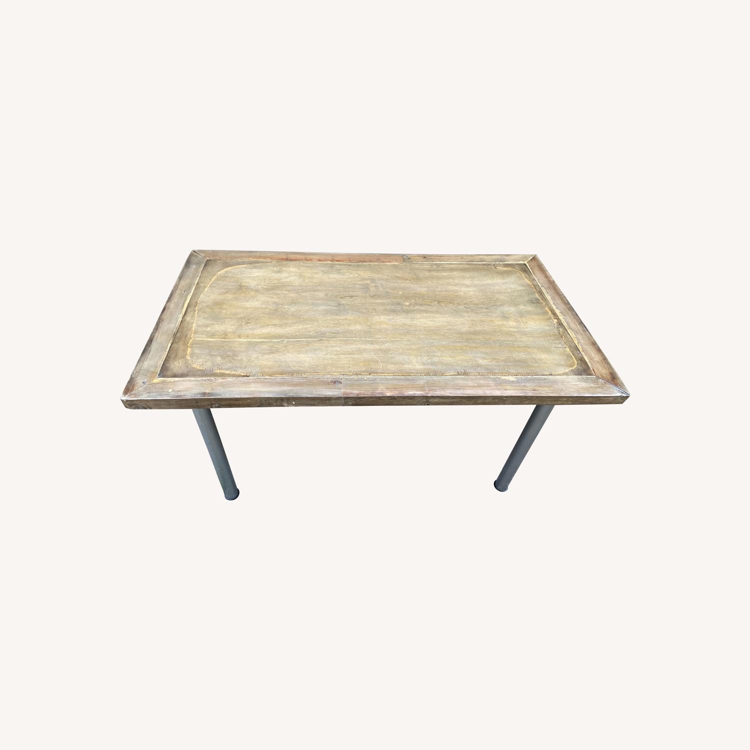 Custom Reclaimed Wood Table Top with Ikea Legs AptDeco