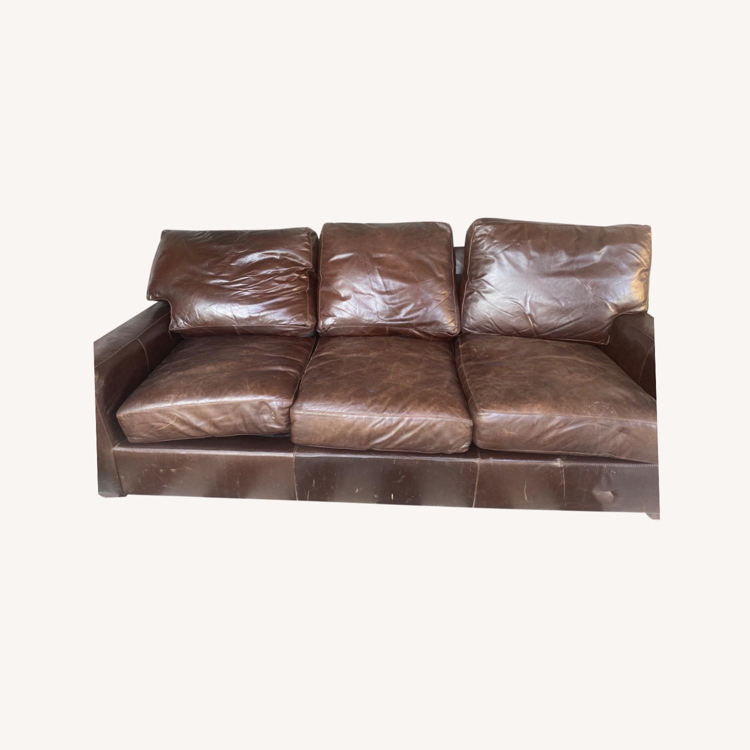 Brown Leather Couch AptDeco