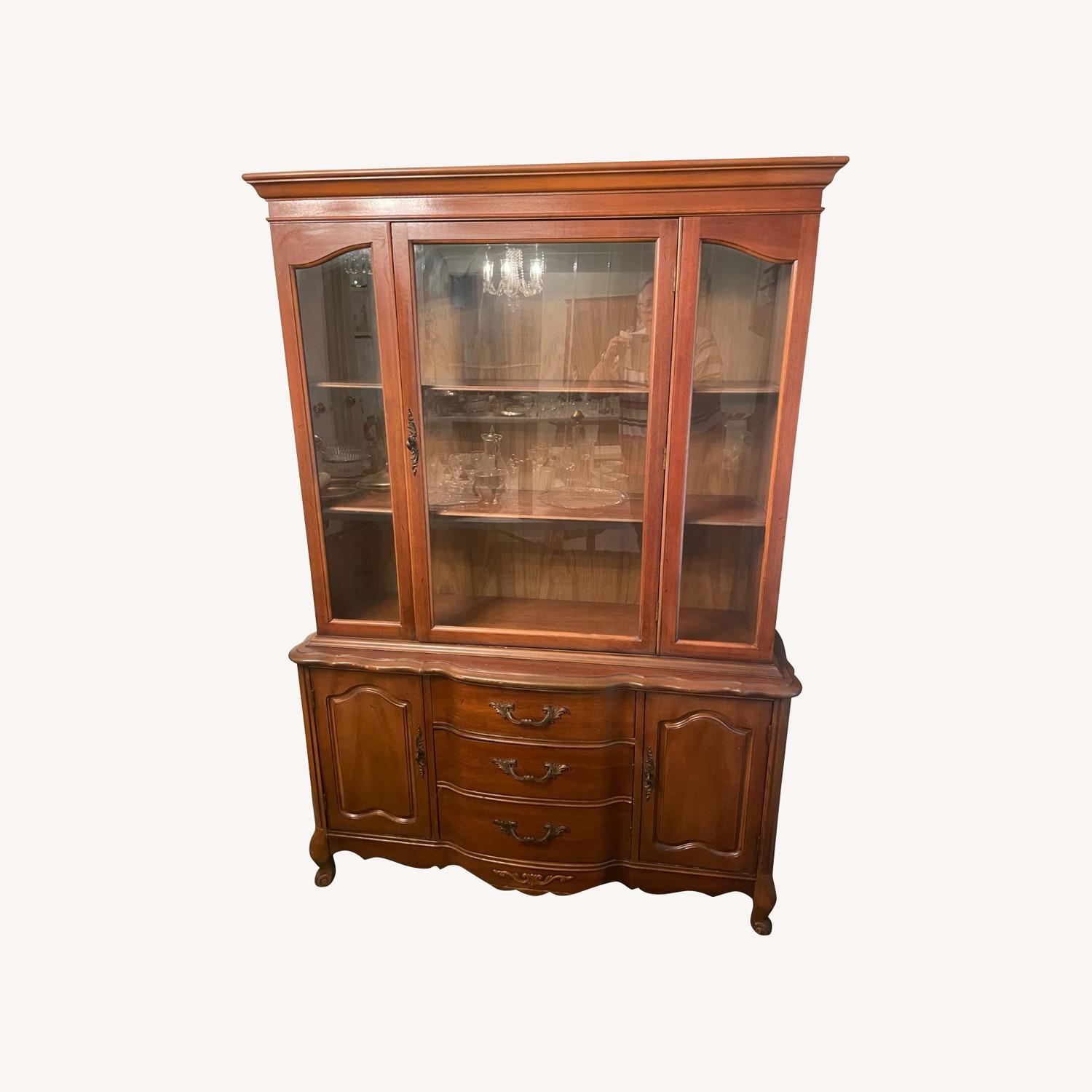 MidCentury Cherry China Hutch AptDeco