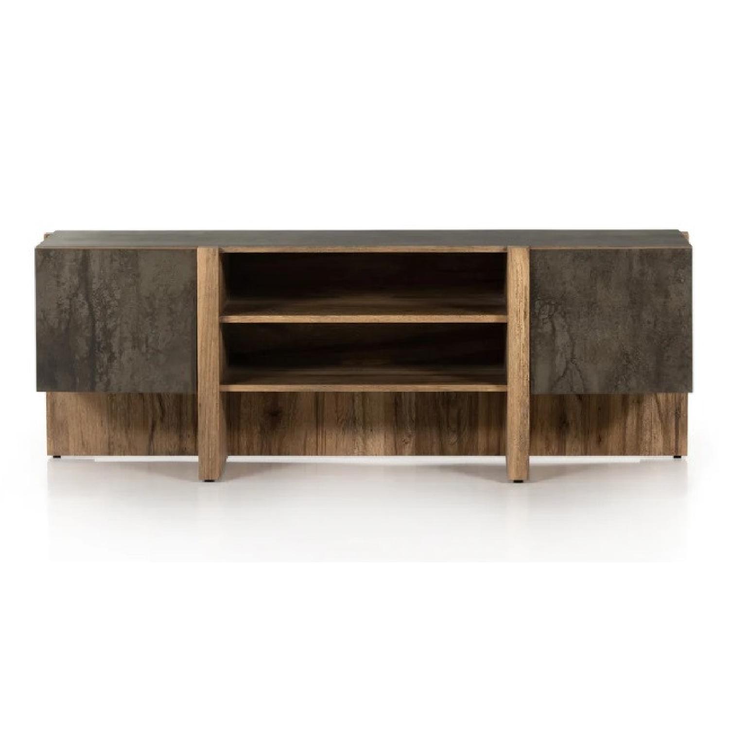 Bingham Media ConsoleRustic Oak AptDeco