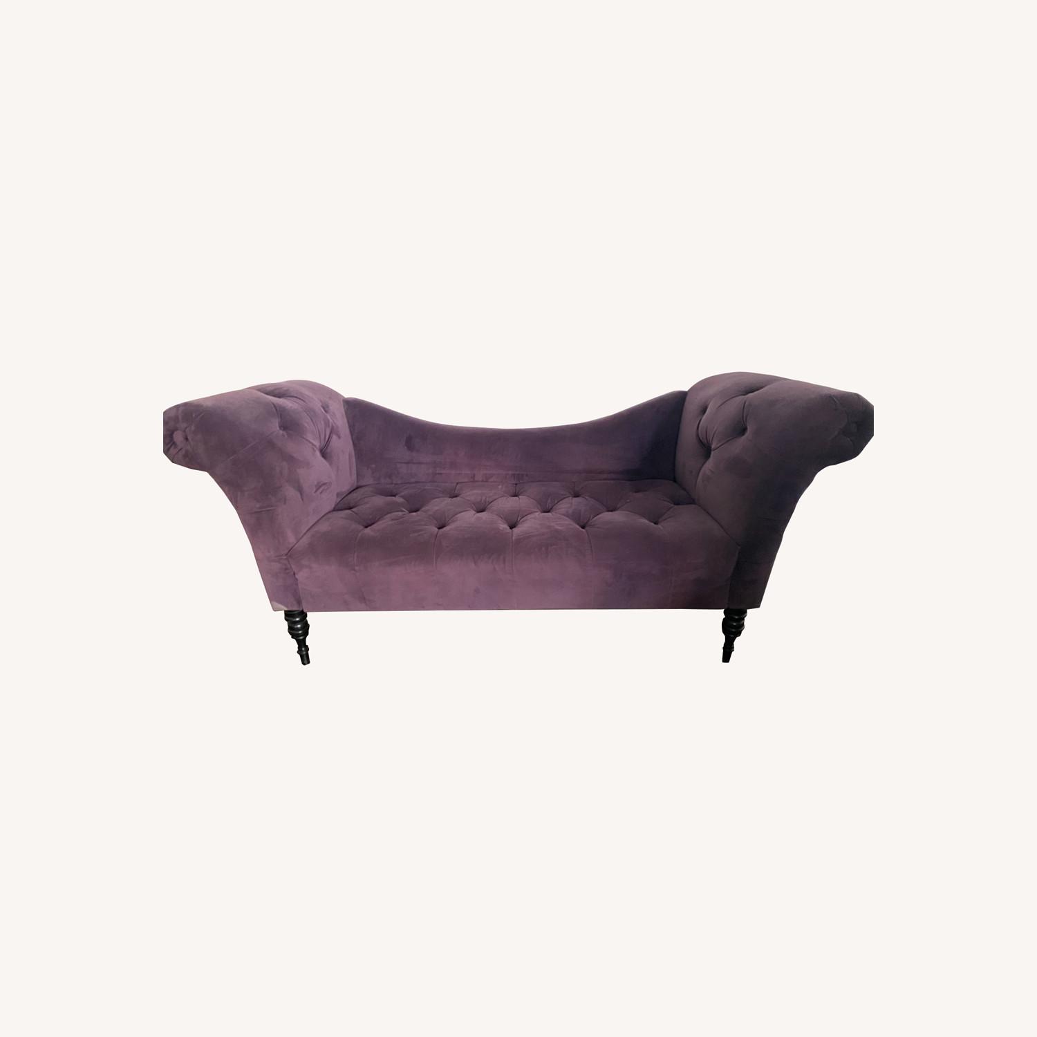 Purple Velvet Victorian Style Chaise Loveseat AptDeco